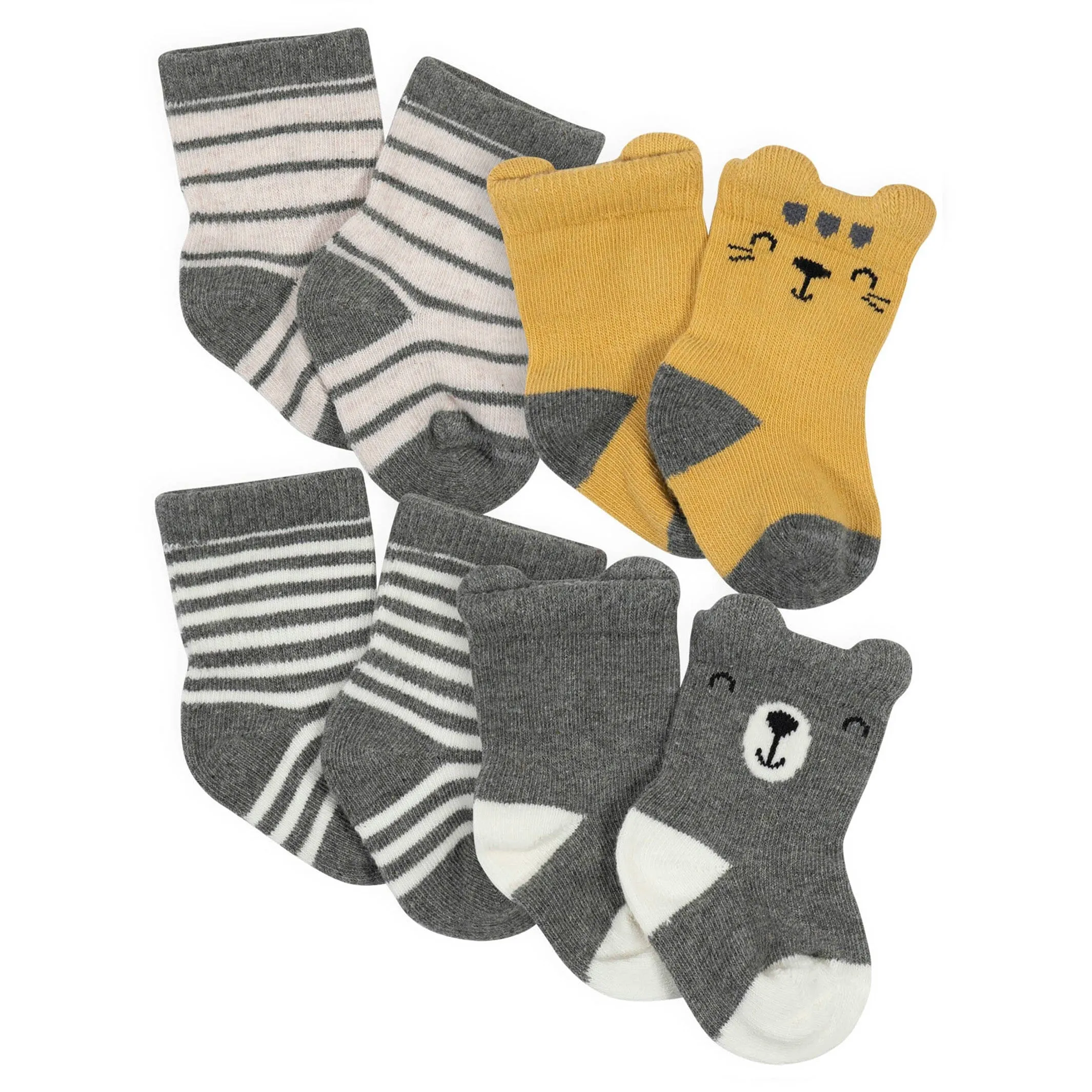 12-Pack Baby Boys Dino, Lion, & Camping Wiggle-Proof™ Socks