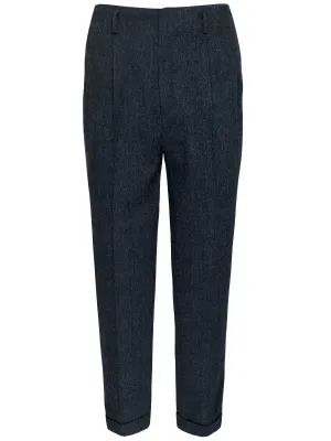 1950s Vintage Chuck Tweed Peg Trousers in Yale Blue