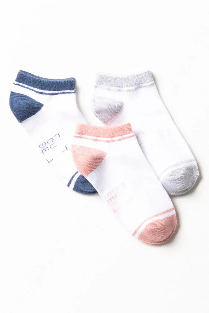 3 Pack Stripe Lowleg Socks Multi