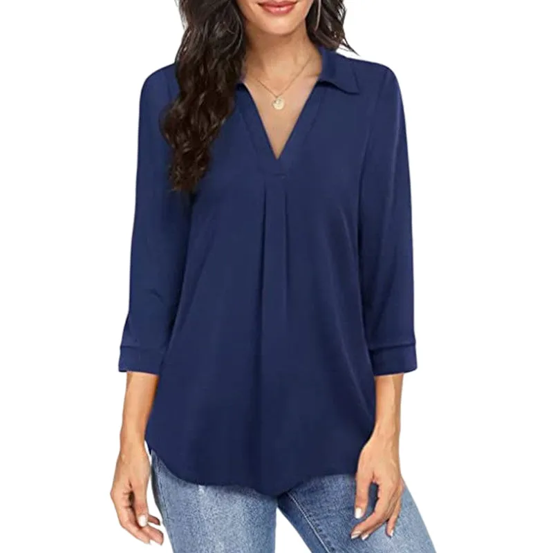 3/4 Sleeve Chiffon Shirt