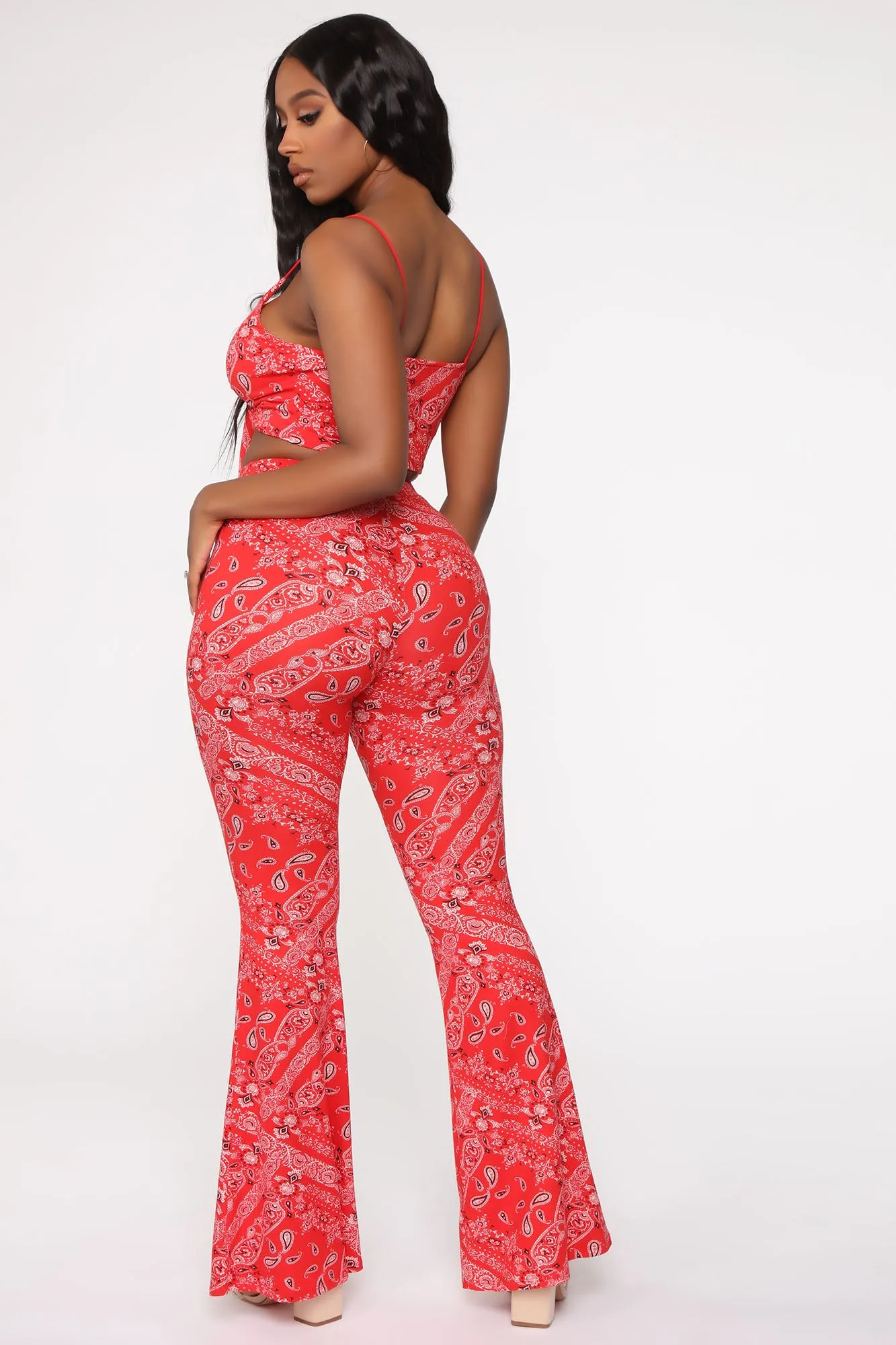 A Day In Cali Pant Set - Red