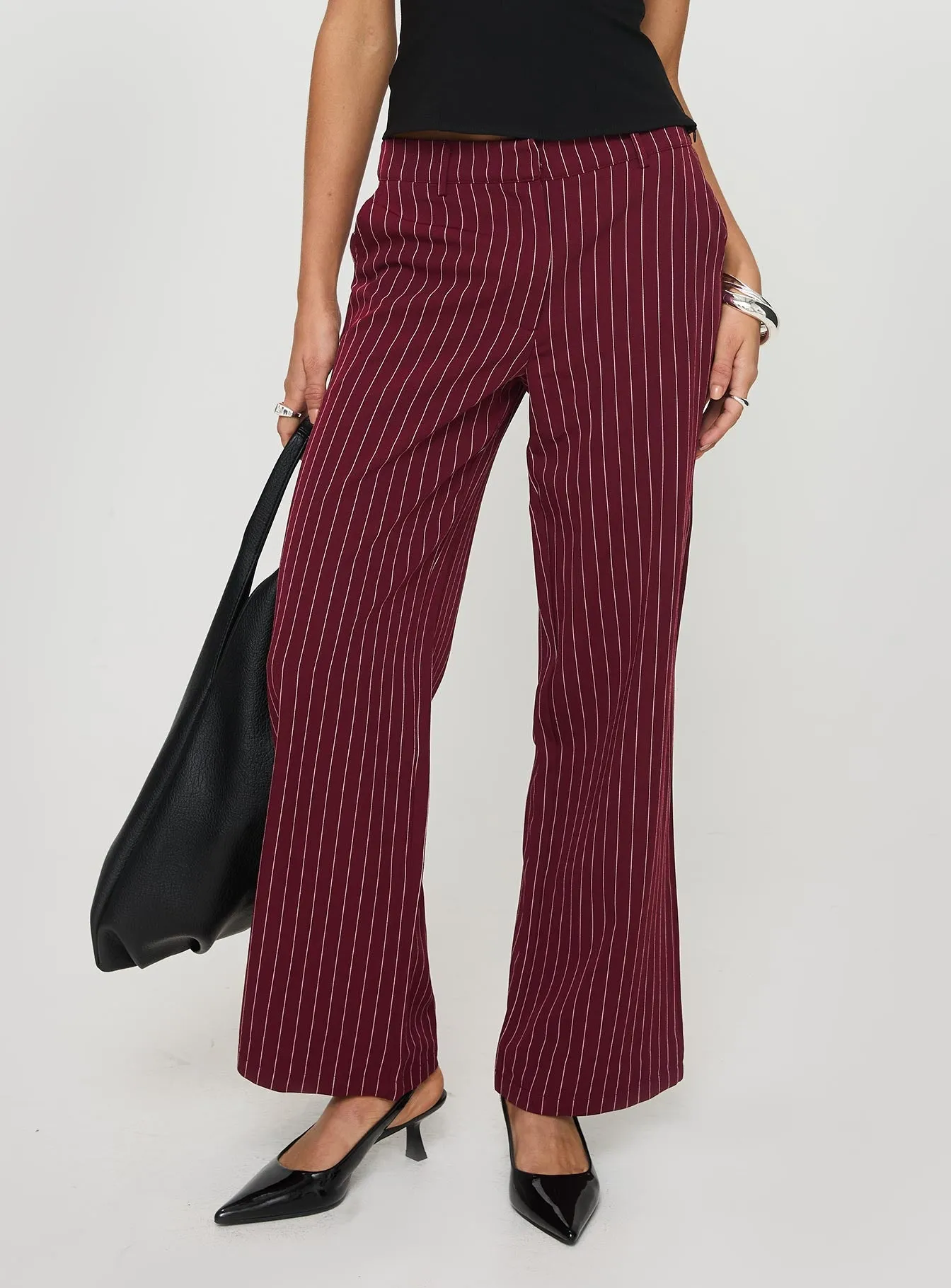 Aquaville Pants Burgundy Pinstripe