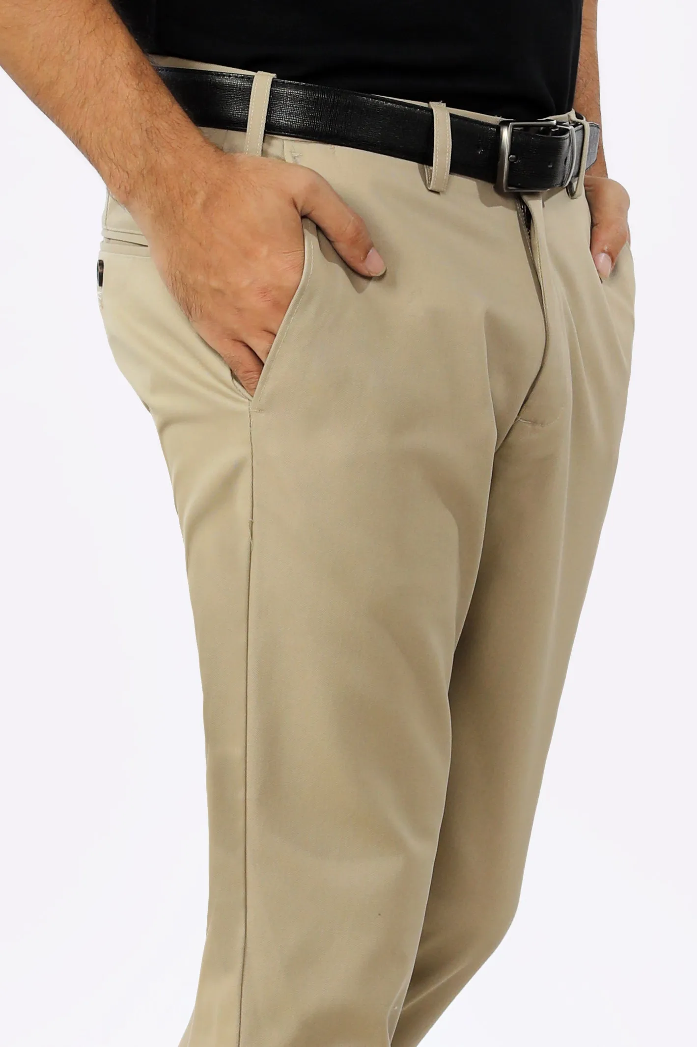 Beige Smart Fit Cotton Chino