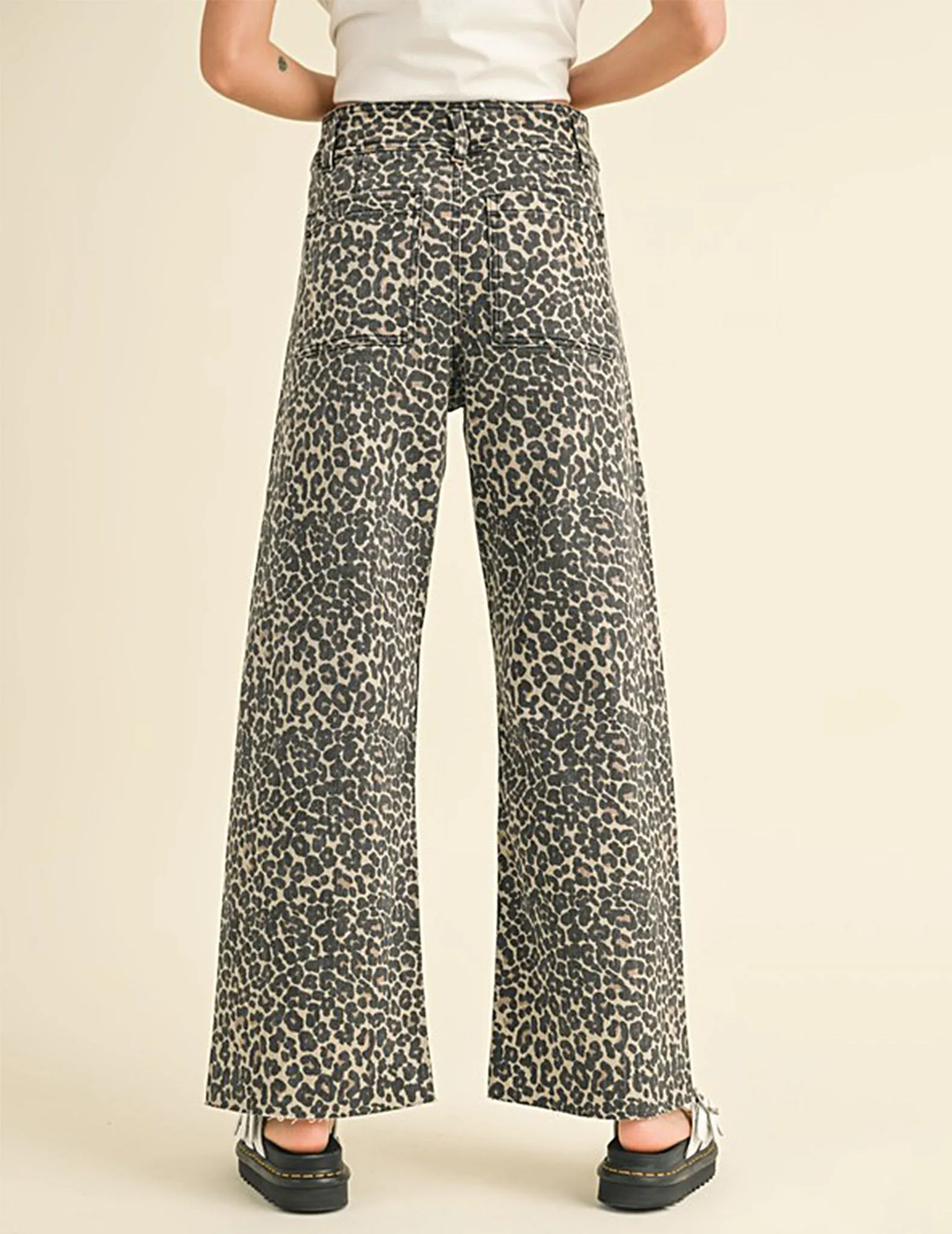 Bianca Leopard Print Wide Leg Pants