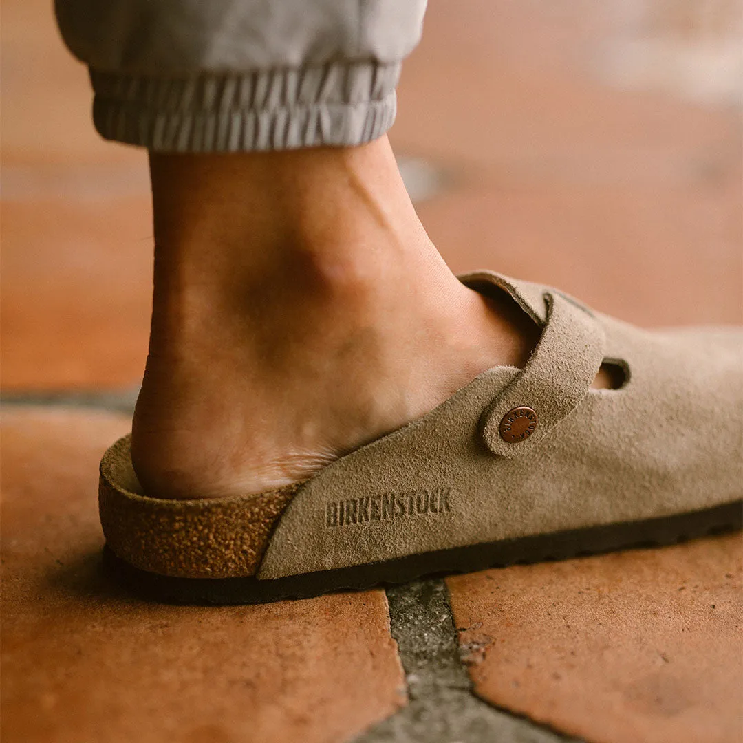 Birkenstock Boston Soft Footbed Suede Leather Clogs - Taupe