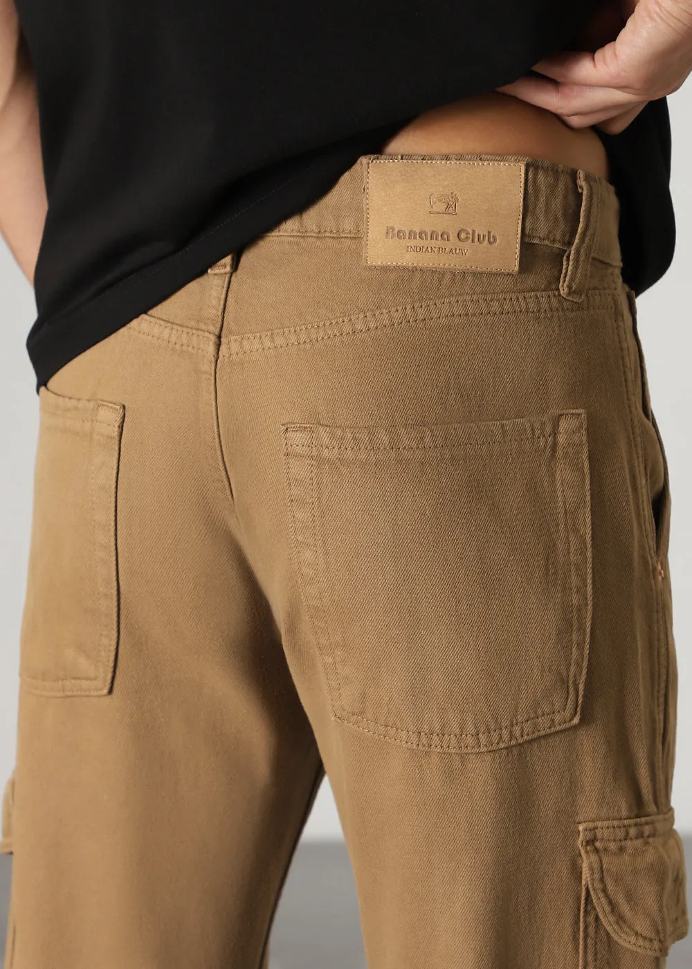 Brown Double Pocket Cargo Denim