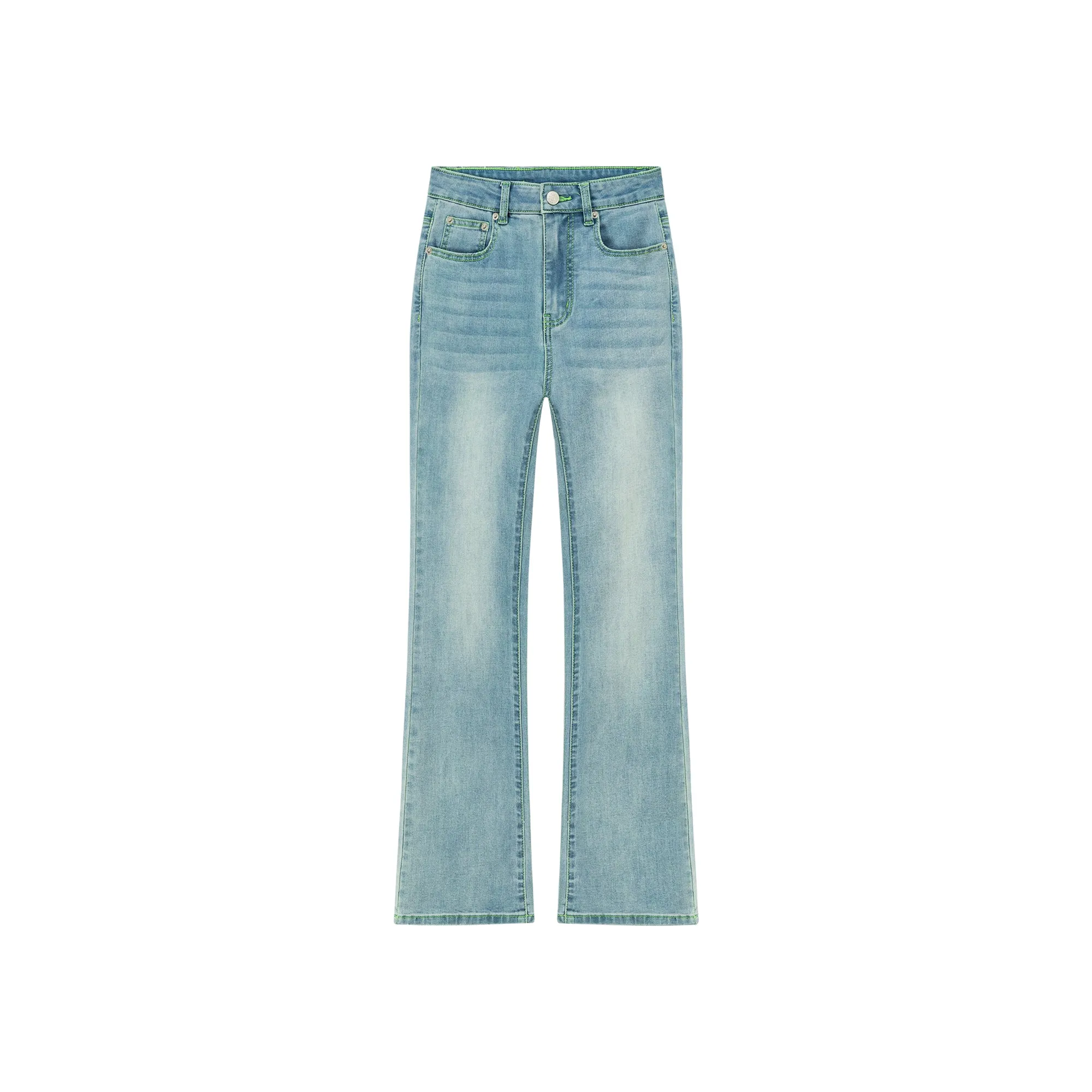 Chuu Pocket Design Semi Bootcut Denim Jeans