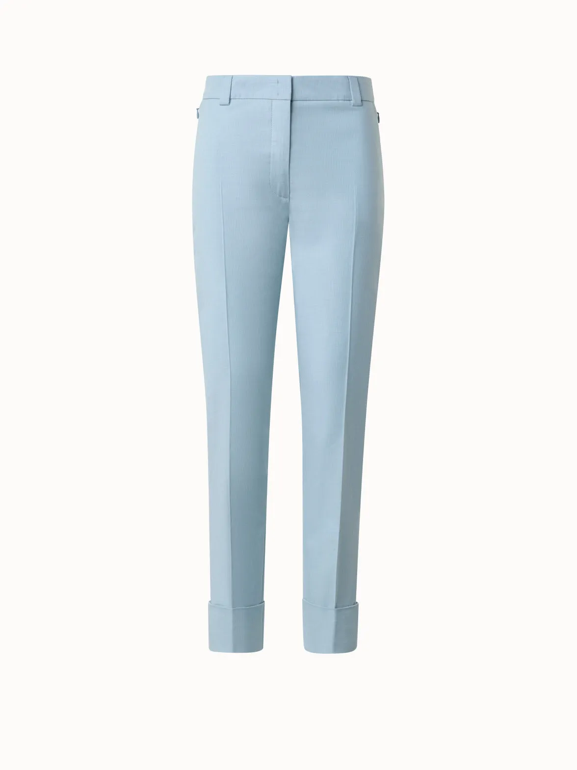 Cotton Silk Double-Face Cropped Tapered Pants