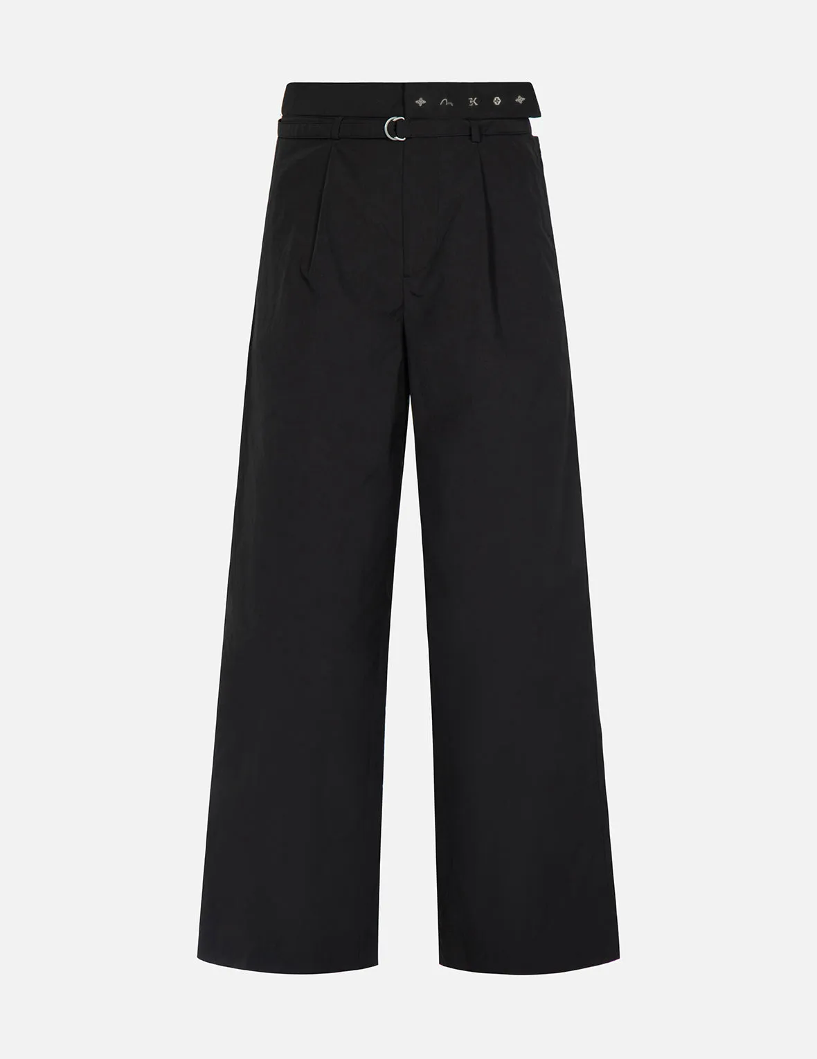 Cut-out Waist Straight-fit Pants