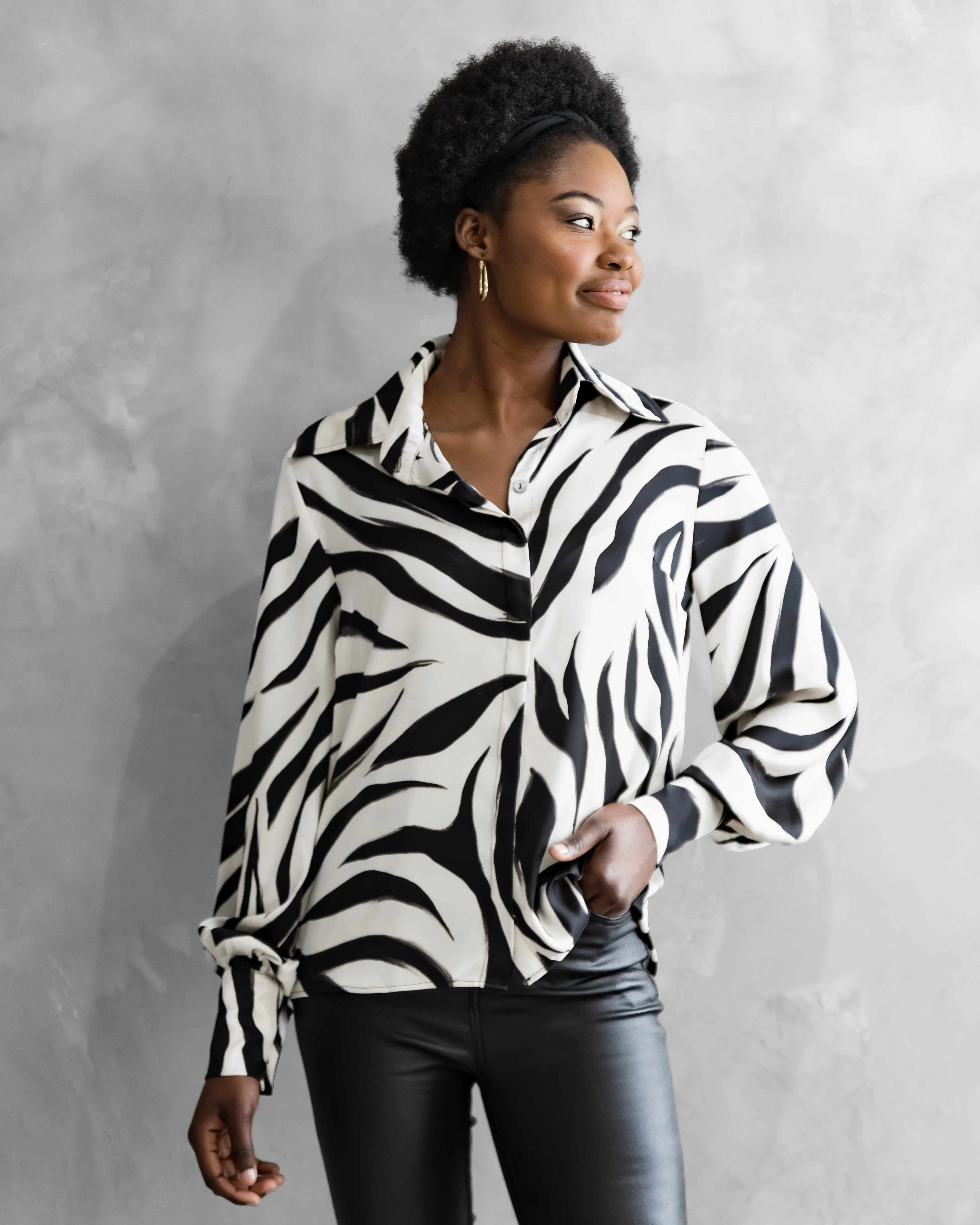 Elle Classic Shirt | Zebra Animal Print