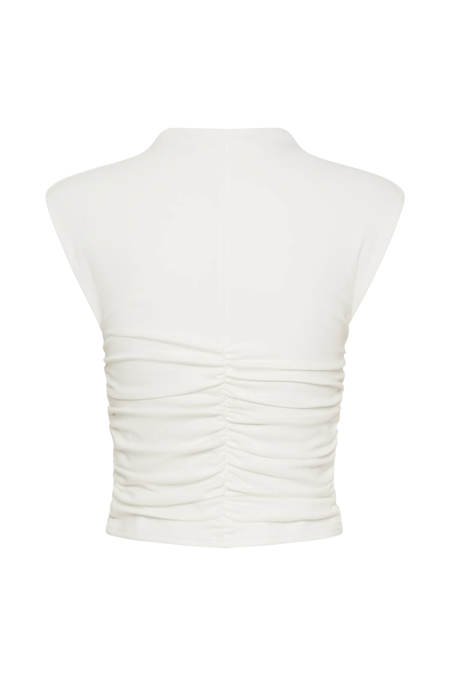 Ellia High Neck Sleeveless Top - White