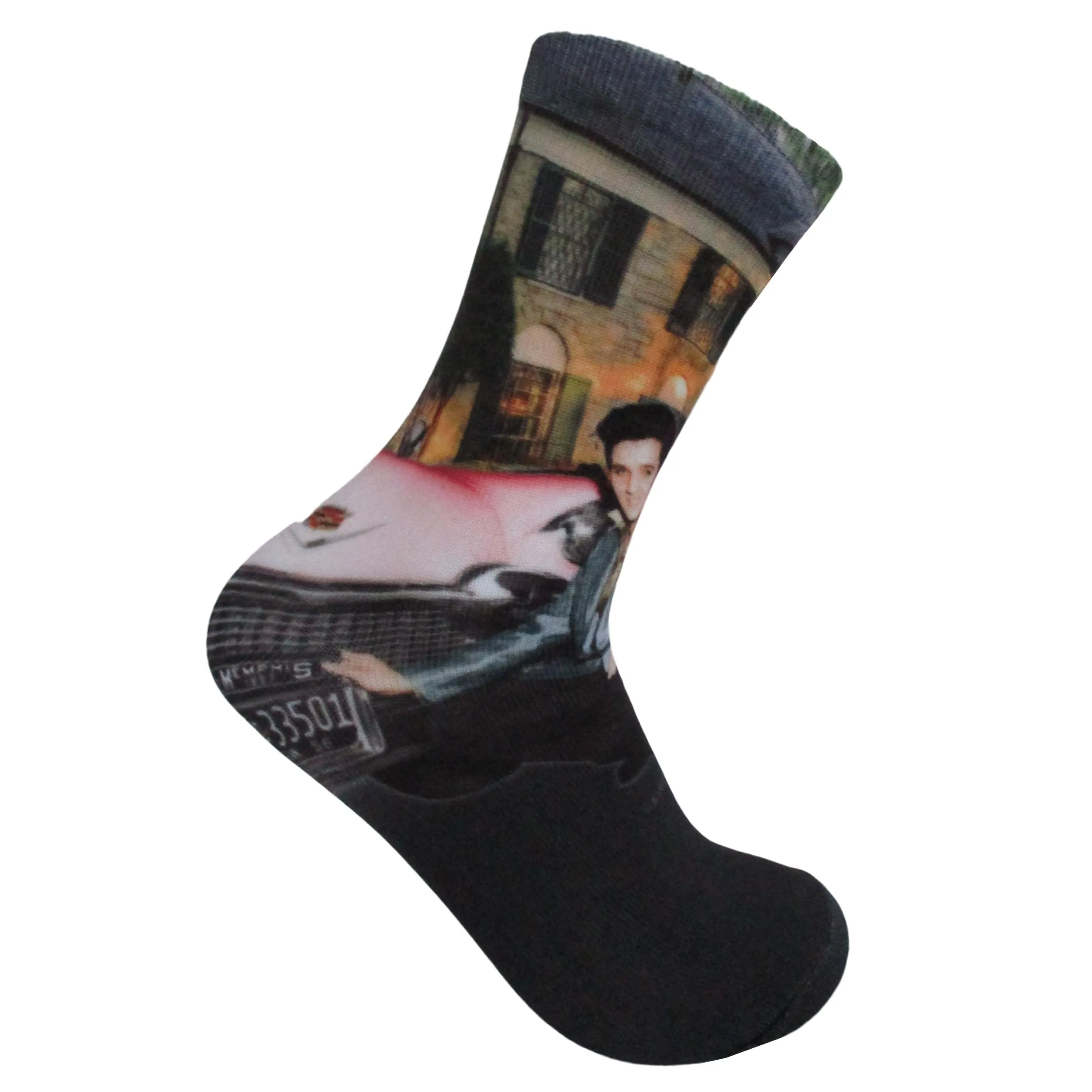 Elvis Pink Classic Car Graceland Sublimated Socks