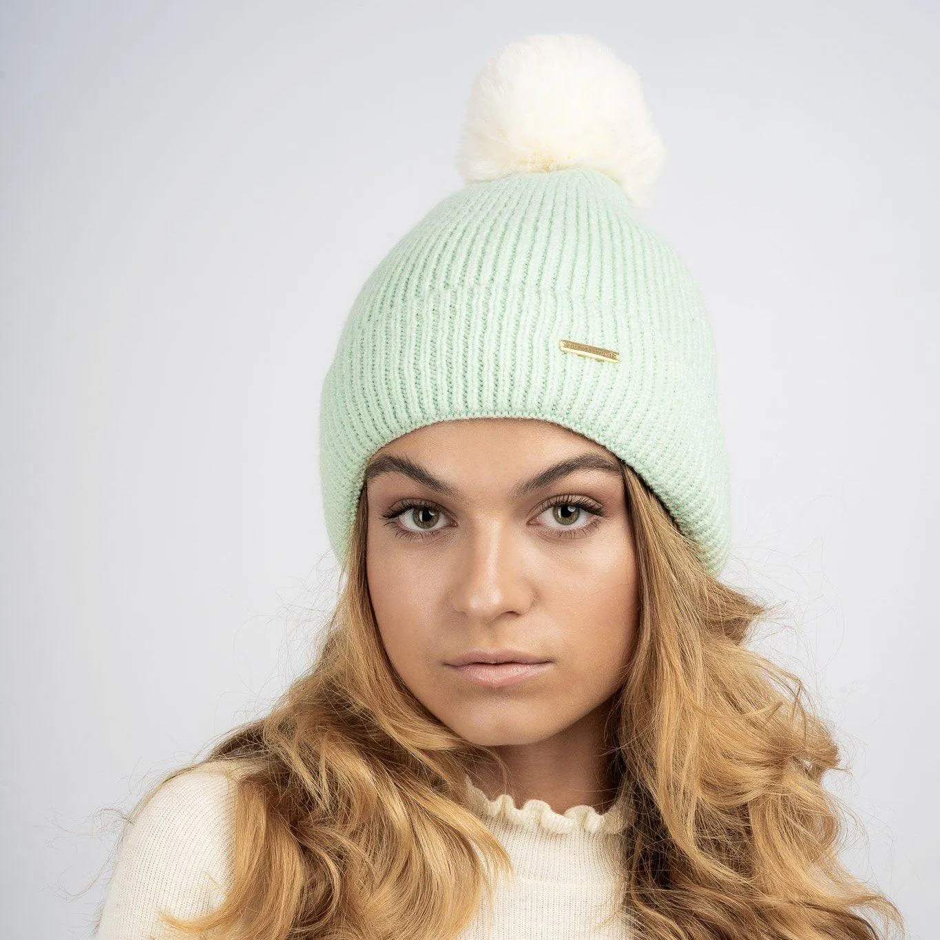 Fifi Fleece Lined Beanie - Mint Cream