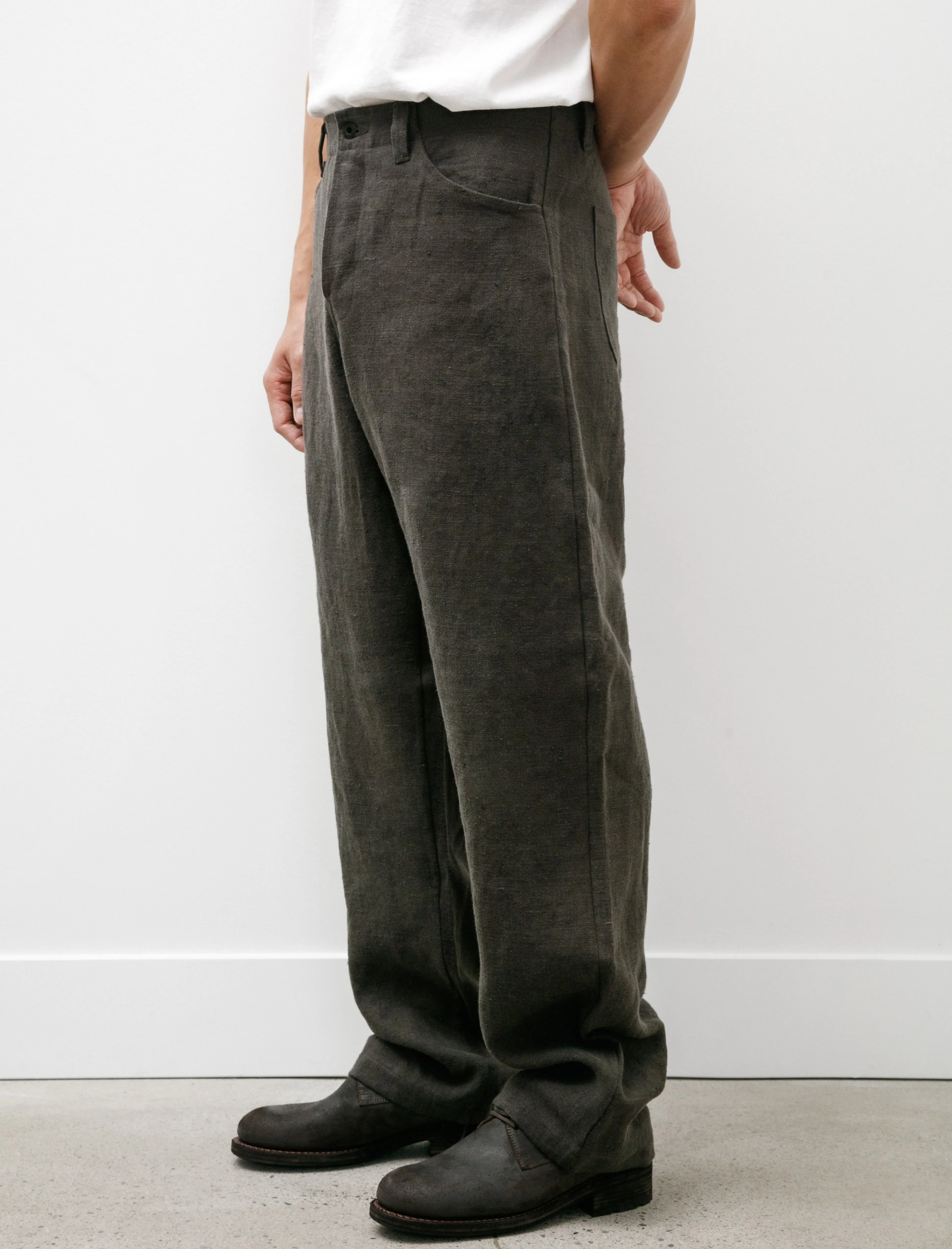 Four Pocket Pant Butcher Linen Anthracite