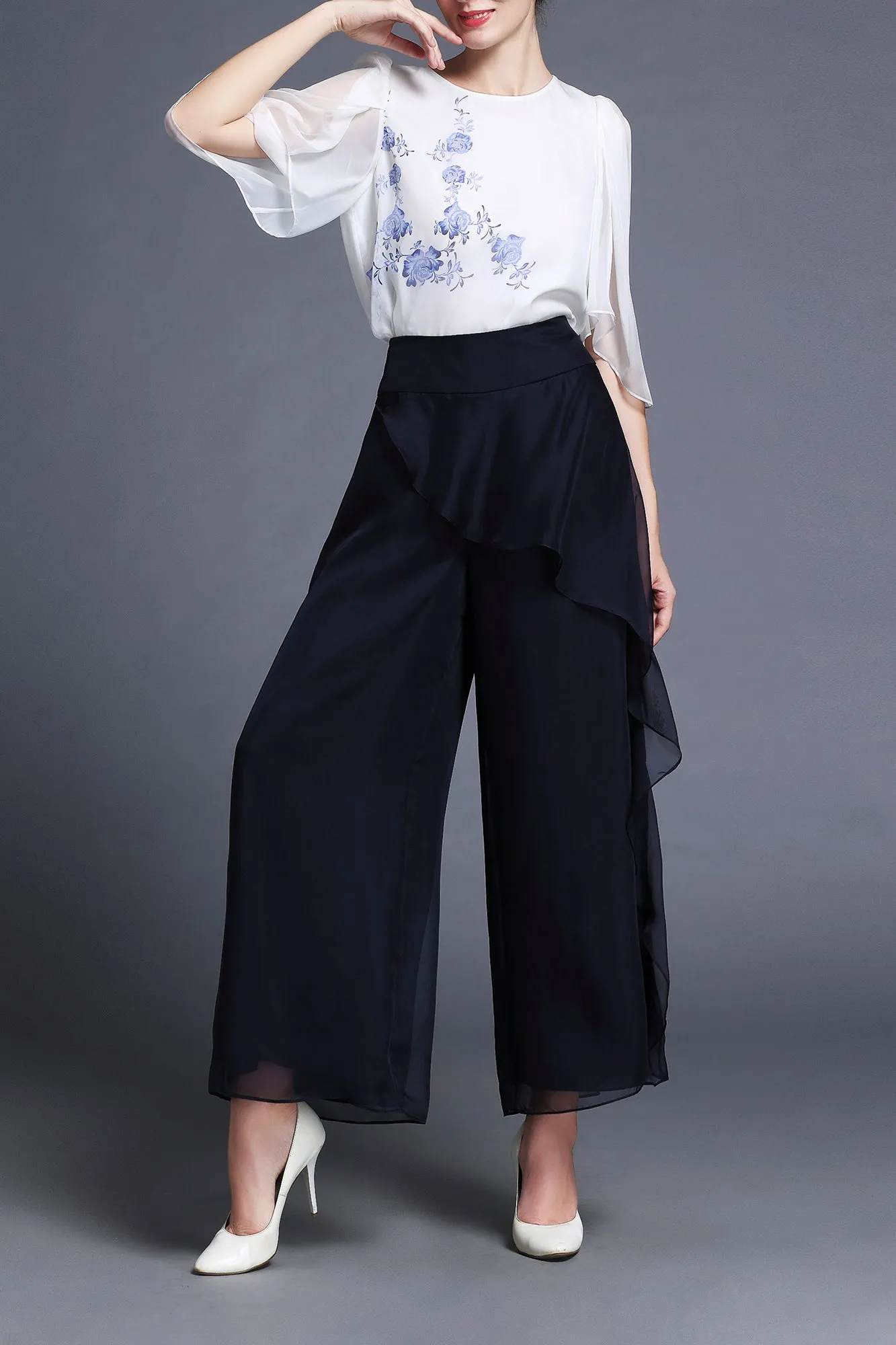 Gabby Wide-legged Chiffon Pants  - Summer, Best Selling