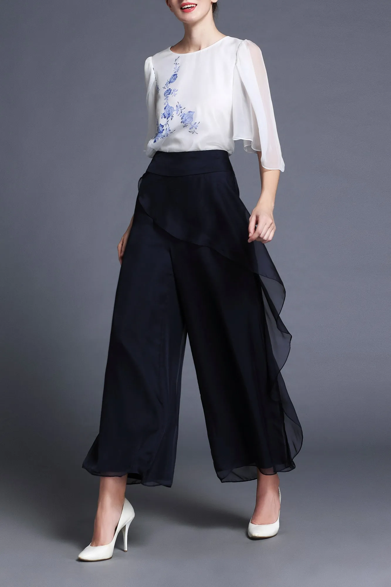 Gabby Wide-legged Chiffon Pants  - Summer, Best Selling