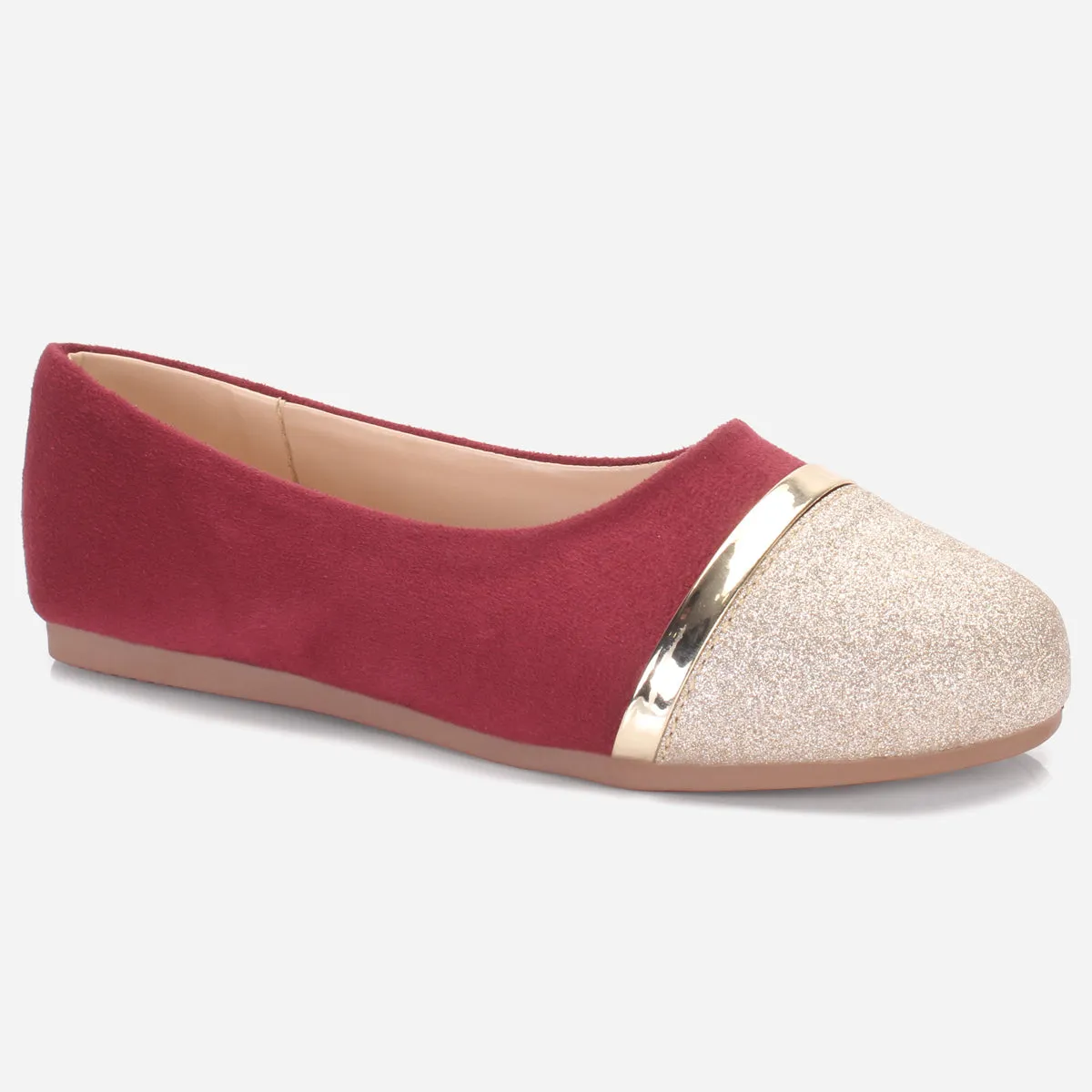 Girls "JANNIE" Shimmer Flat Pumps