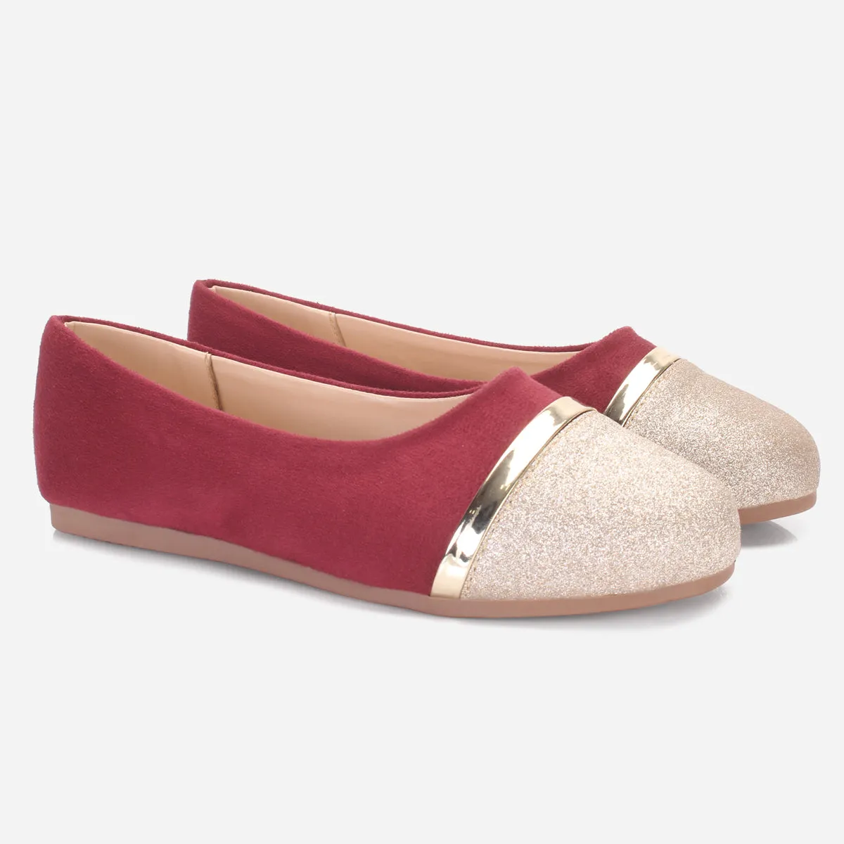 Girls "JANNIE" Shimmer Flat Pumps