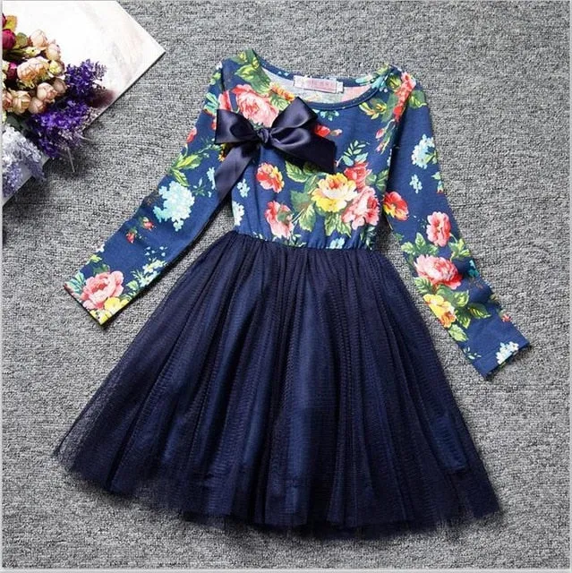 Gorgeous Girls Flower Pattern Dress