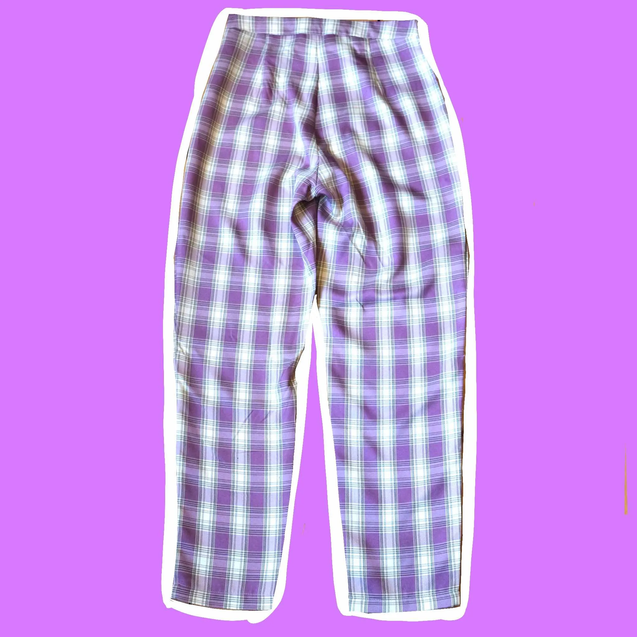 Hand printed tartan trousers 8-10