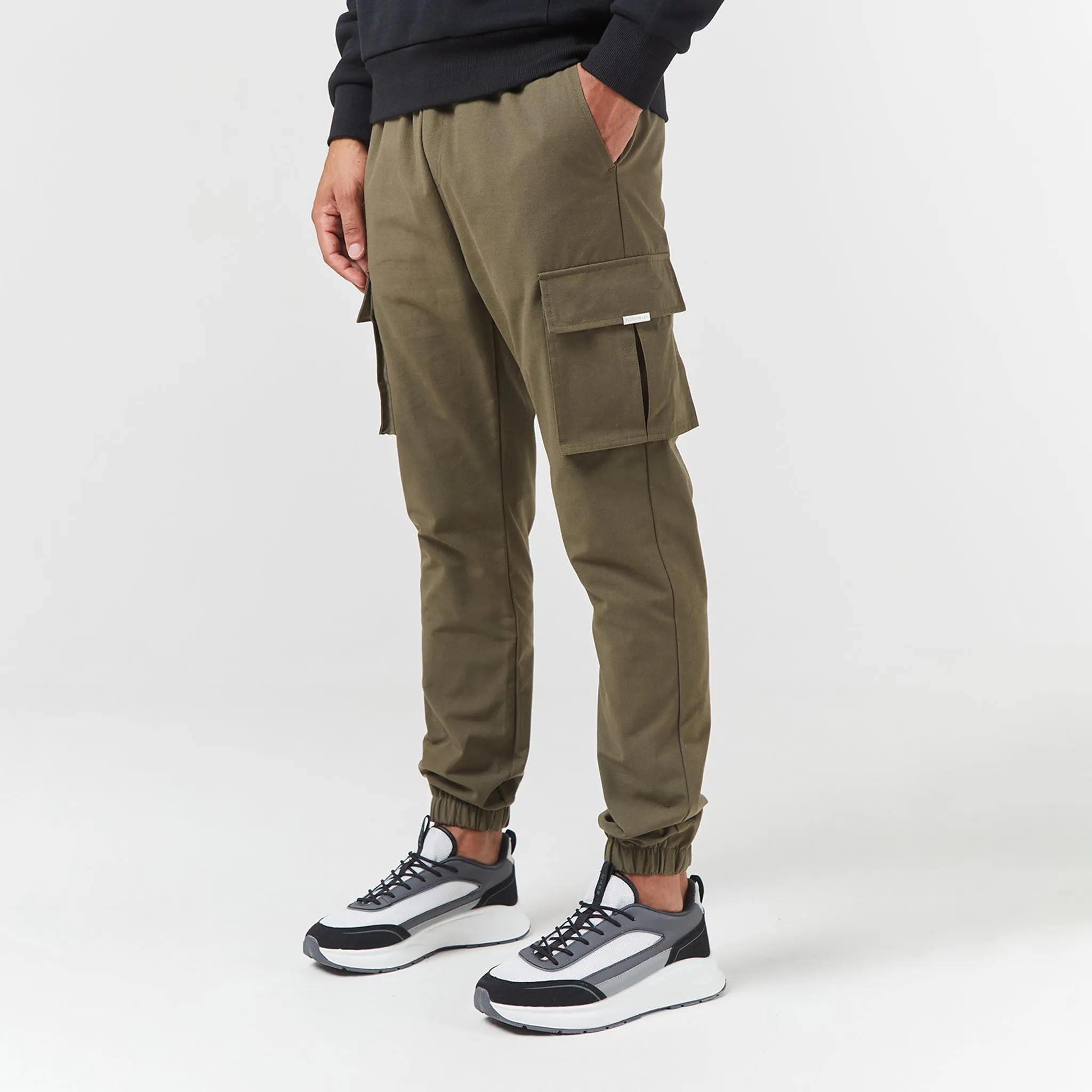 Hoodie & Cargo Pant Set | Black Khaki