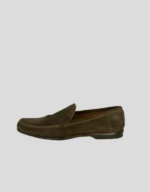 John Varvatos Men's Brown Suede Slip-On Shoes - 10 US