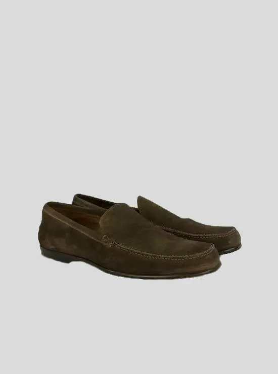 John Varvatos Men's Brown Suede Slip-On Shoes - 10 US