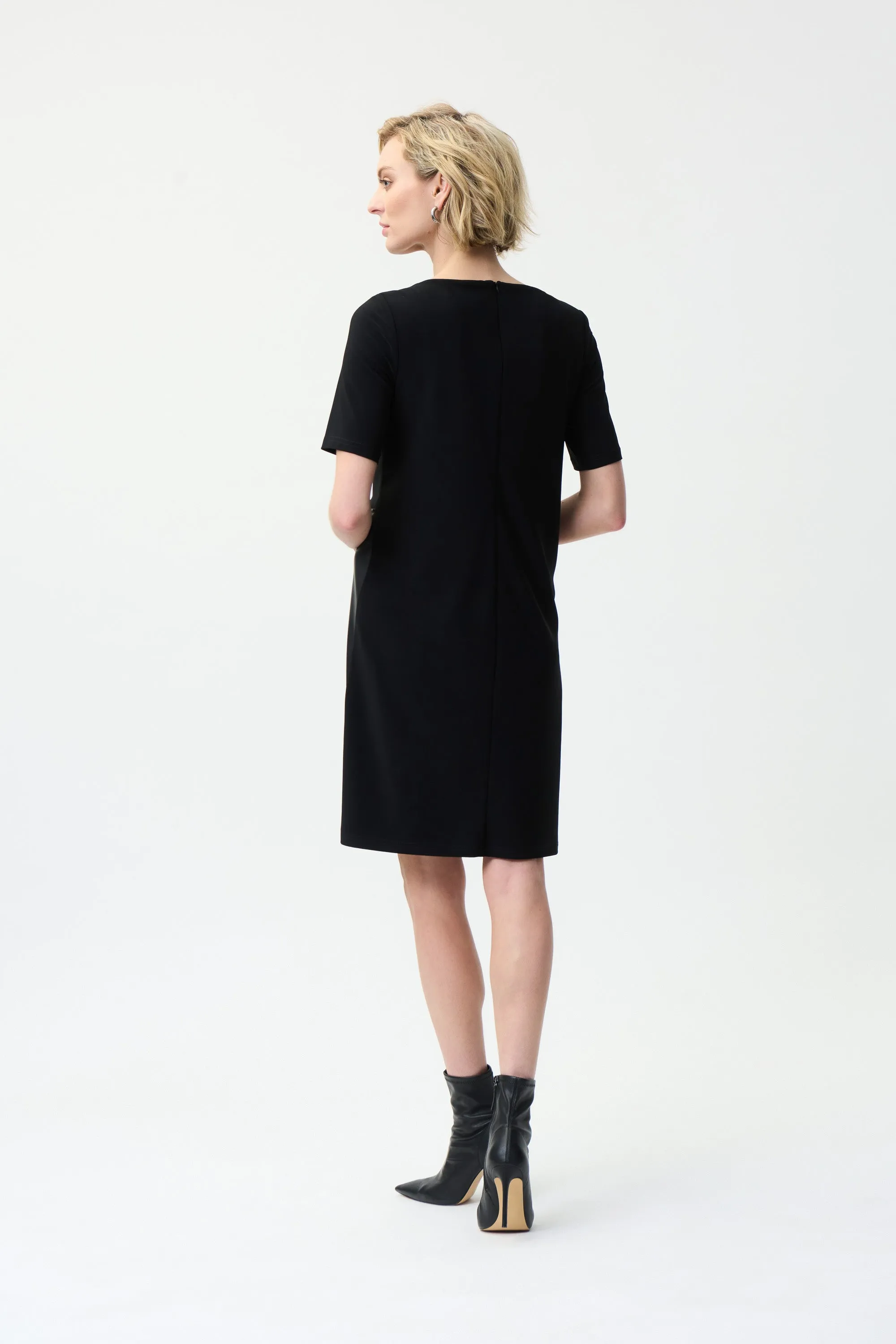 Joseph Ribkoff  Asymmetric Short Sleeve Dress