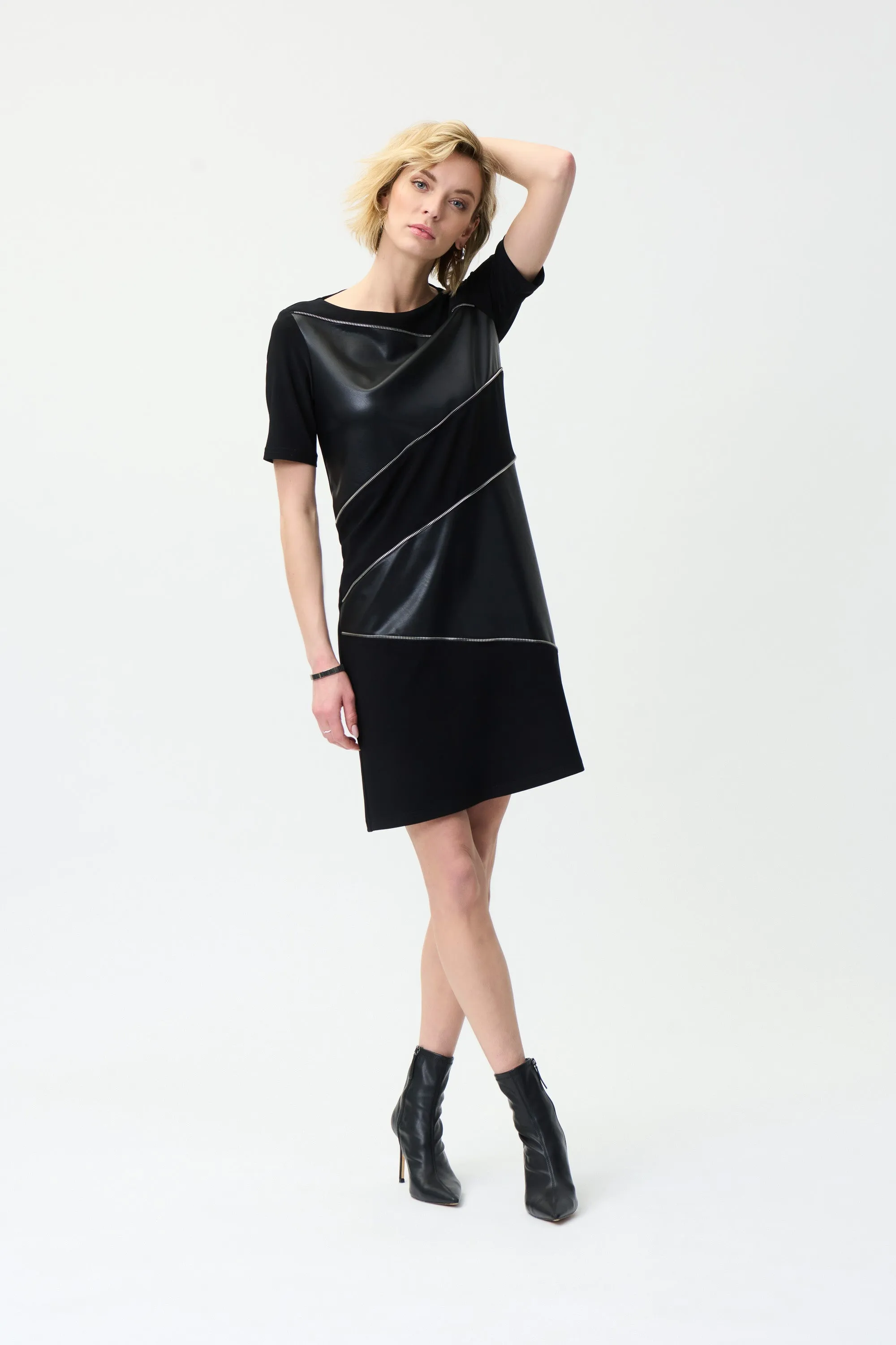 Joseph Ribkoff  Asymmetric Short Sleeve Dress