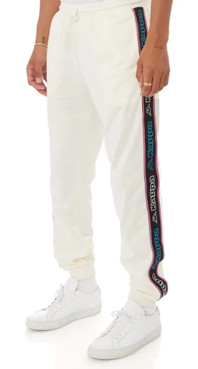 Kappa LOGO TAPE ALIC 2 TRACKPANTS White Cream-Black-Blue Turkis-White 311B6YW-A3H