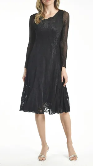 Komarov Chiffon Burnout Sleeved Dress