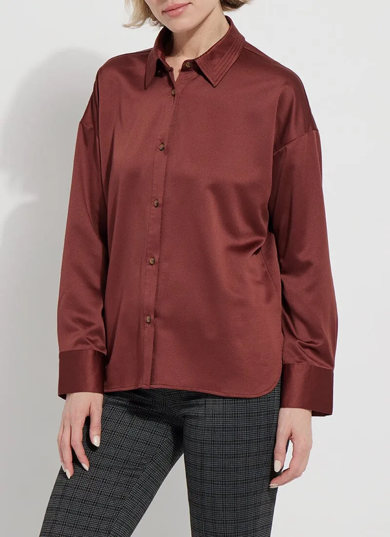 Kristin Stitched Satin Shirt