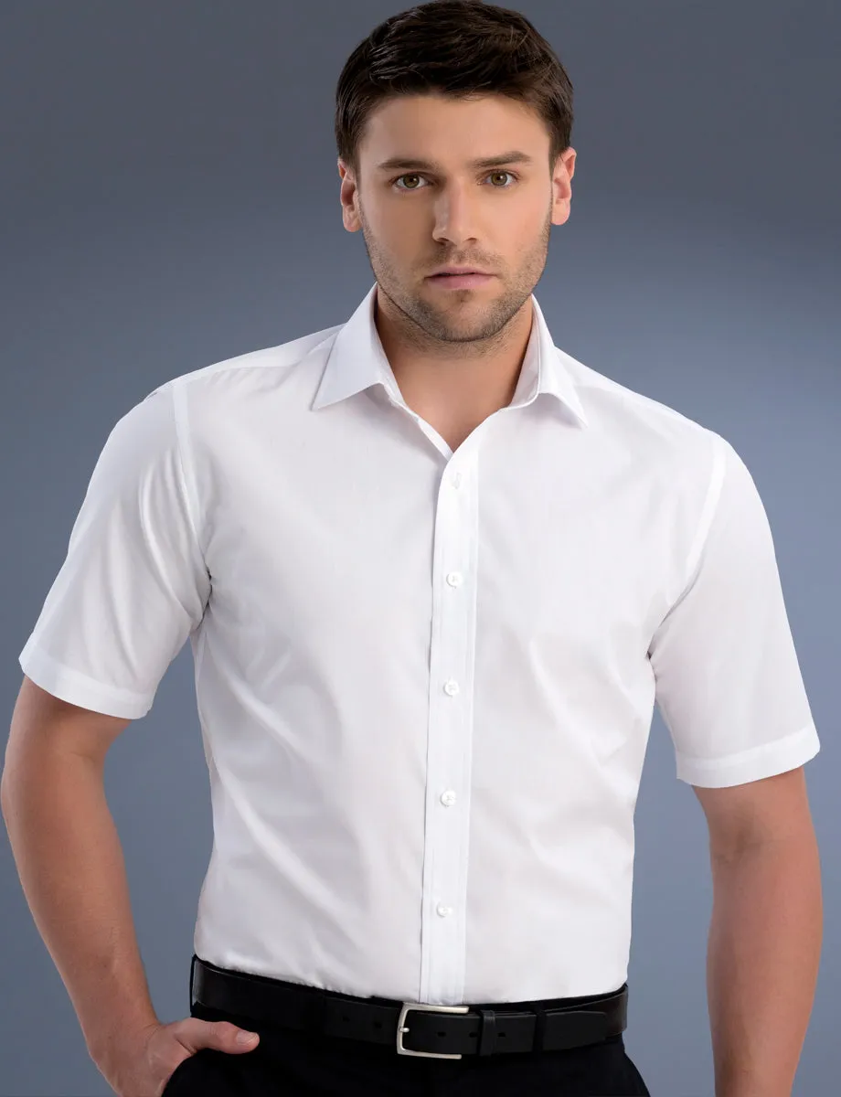 Mens Poplin White Business Shirt