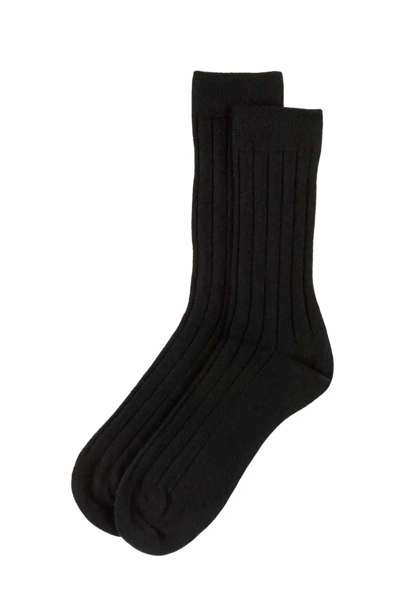 Mens Scottish Cashmere Socks - black