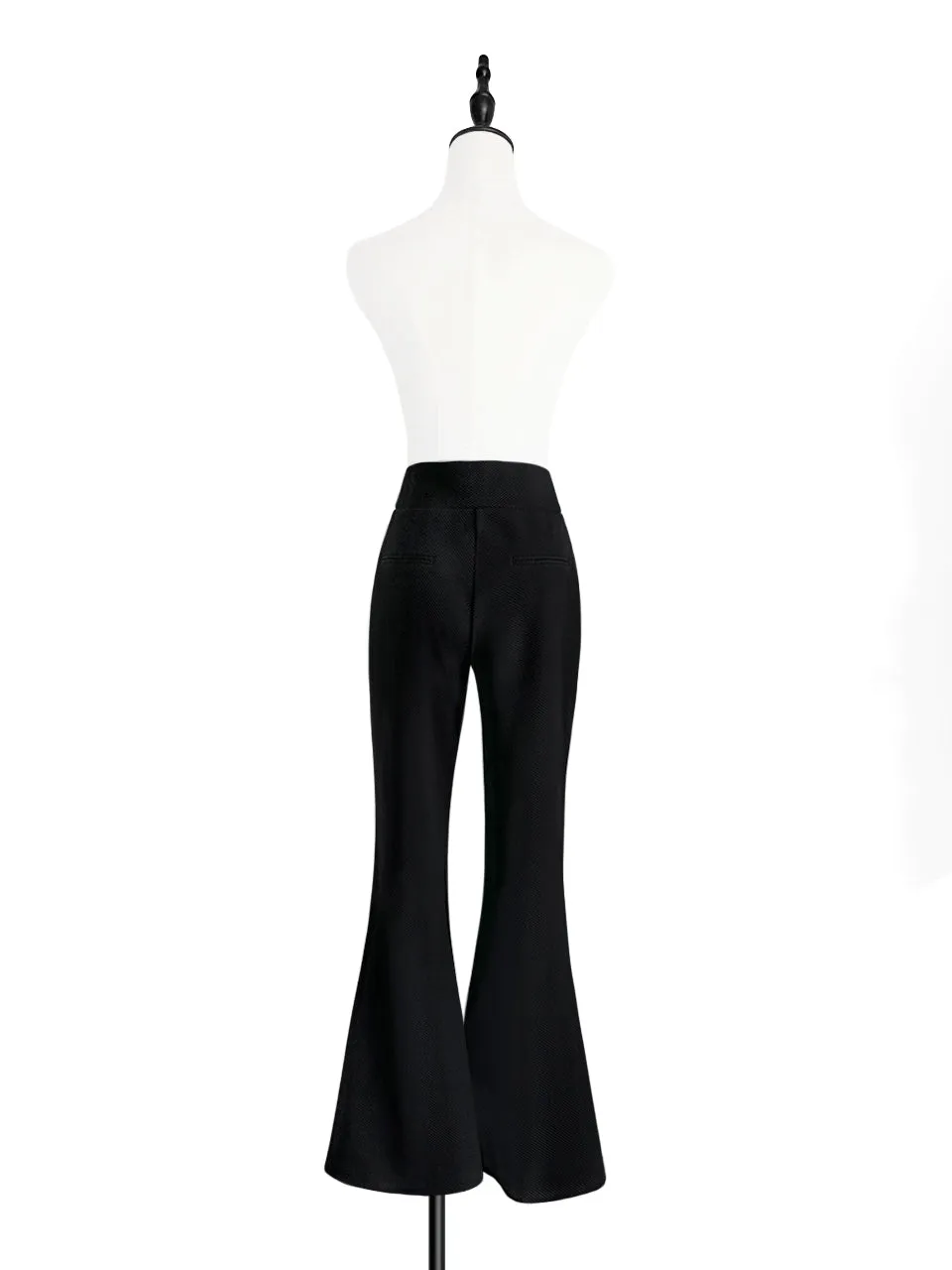 New Colour! Classic Black Flare Leg Pull On Button Pants