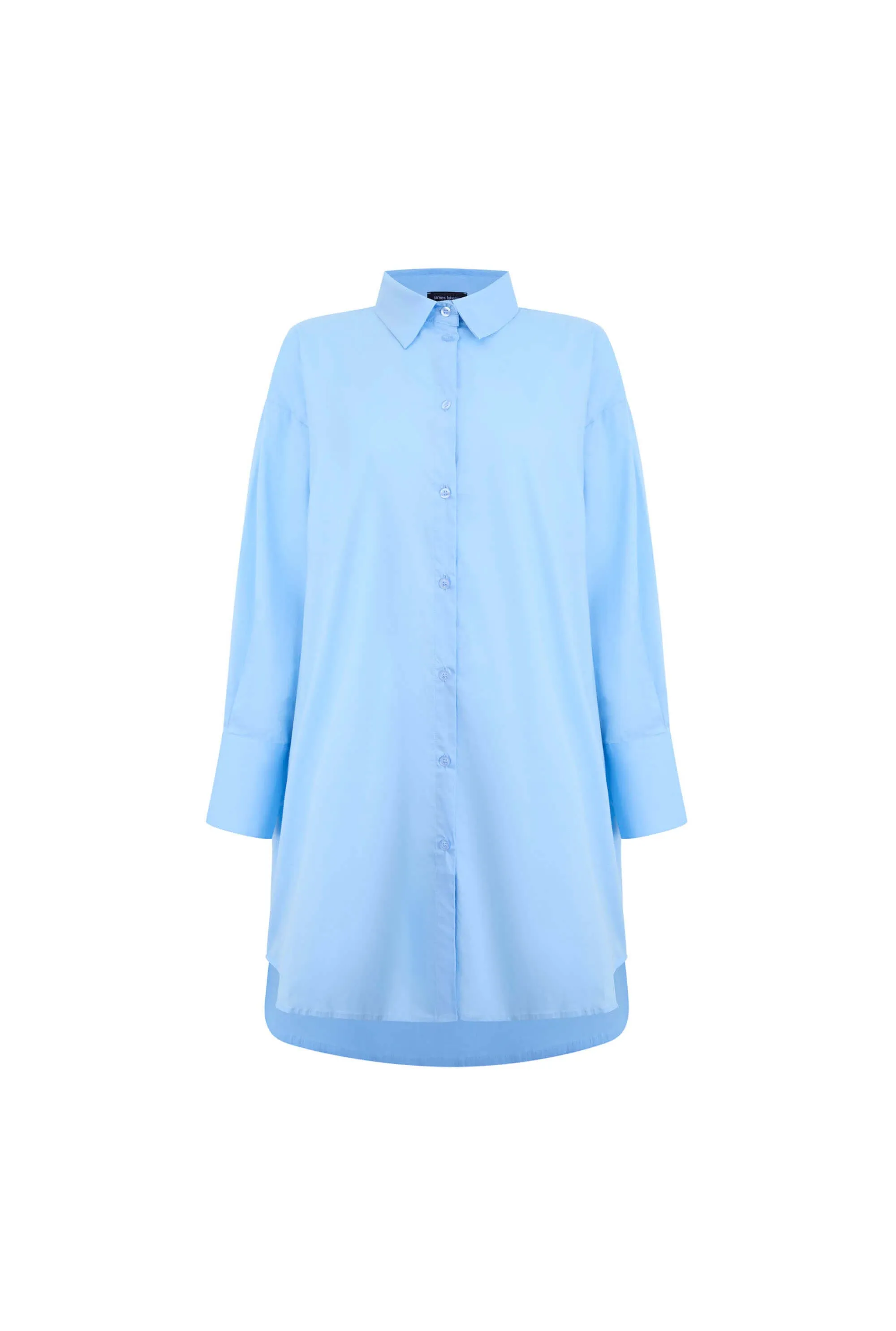 Oversized Plain Shirt Pale Blue