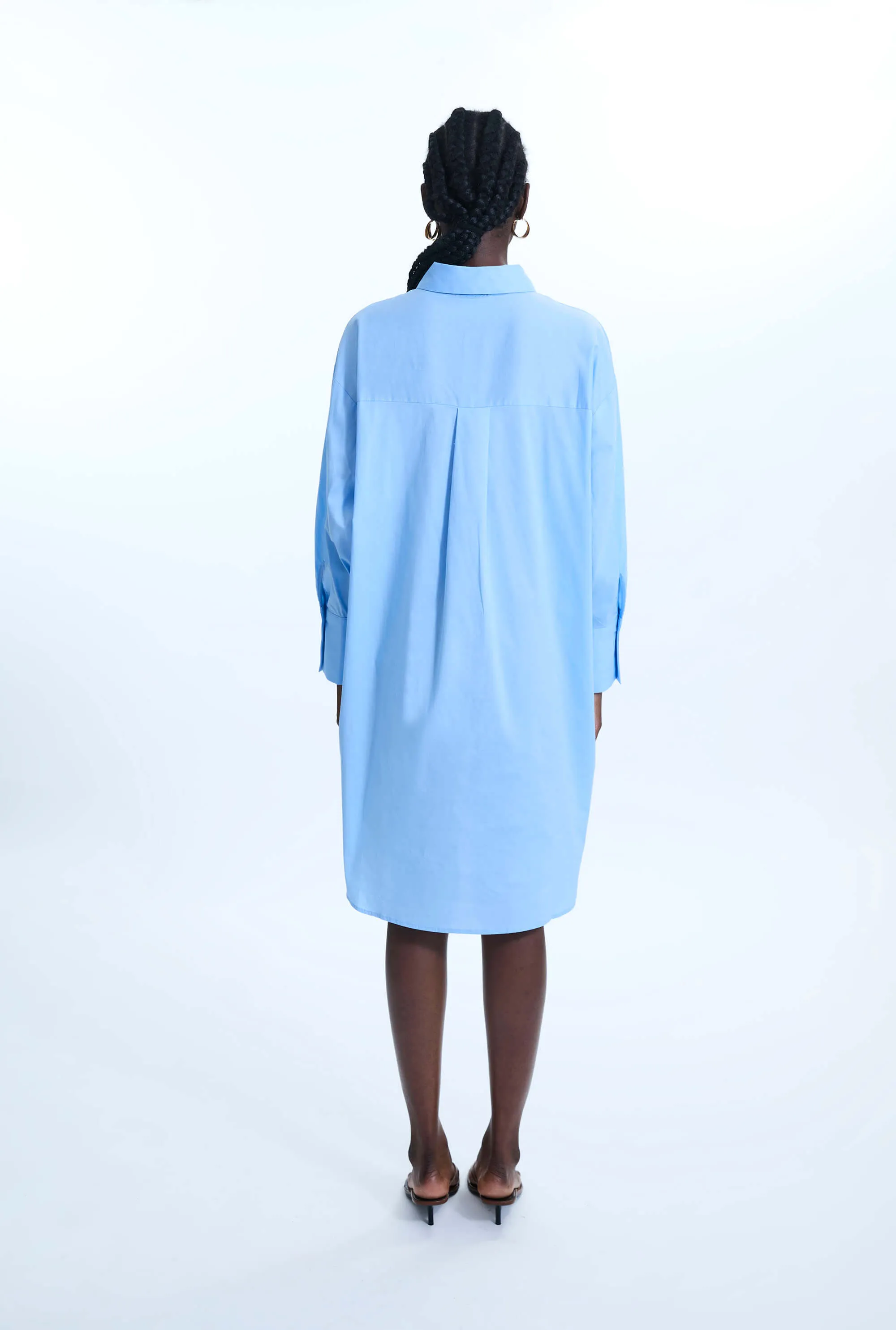 Oversized Plain Shirt Pale Blue