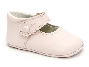 Patucos Infant Classic Soft Leather Pink Shoes for Girls