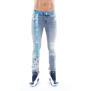 PUNK SUPER SKINNY BELTED STRETCH IN SPRAY