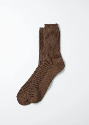 Recycled Cotton Marl Socks - Khaki Brown