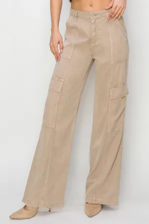 Risen Jeans Tencel Wide Leg Cargo Pants