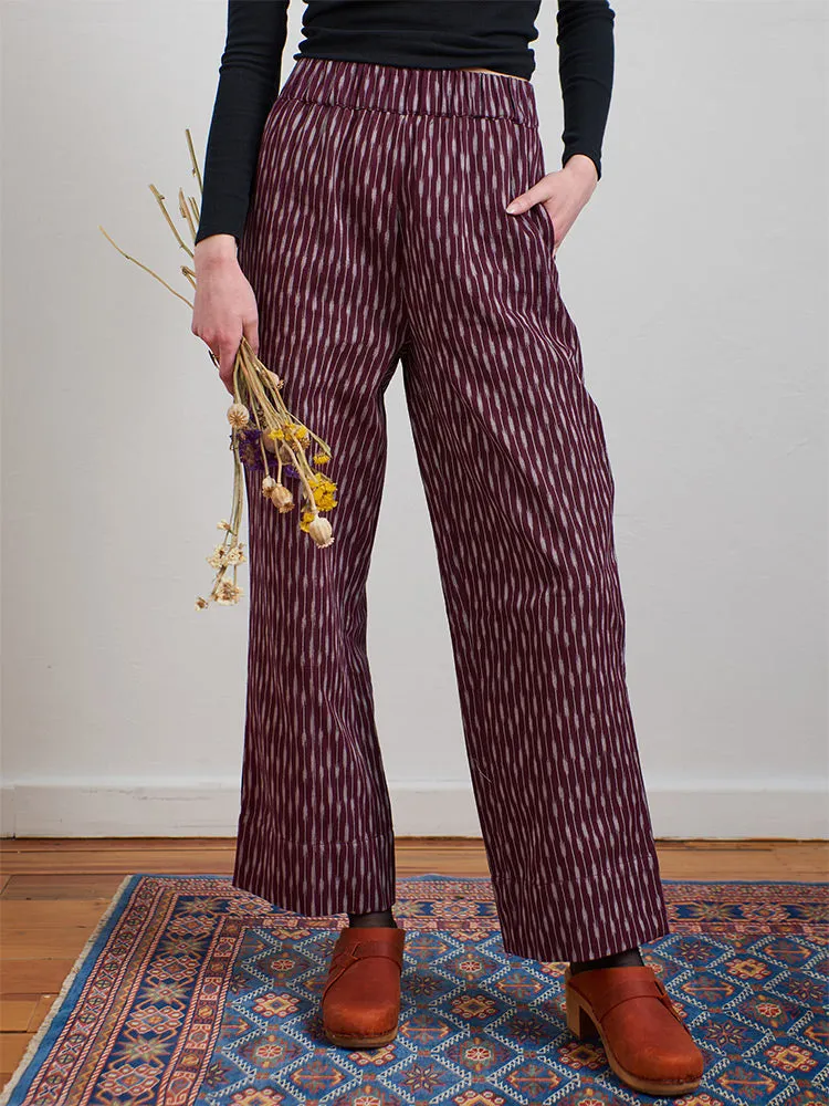 Rosie Pant - Plum Ikat