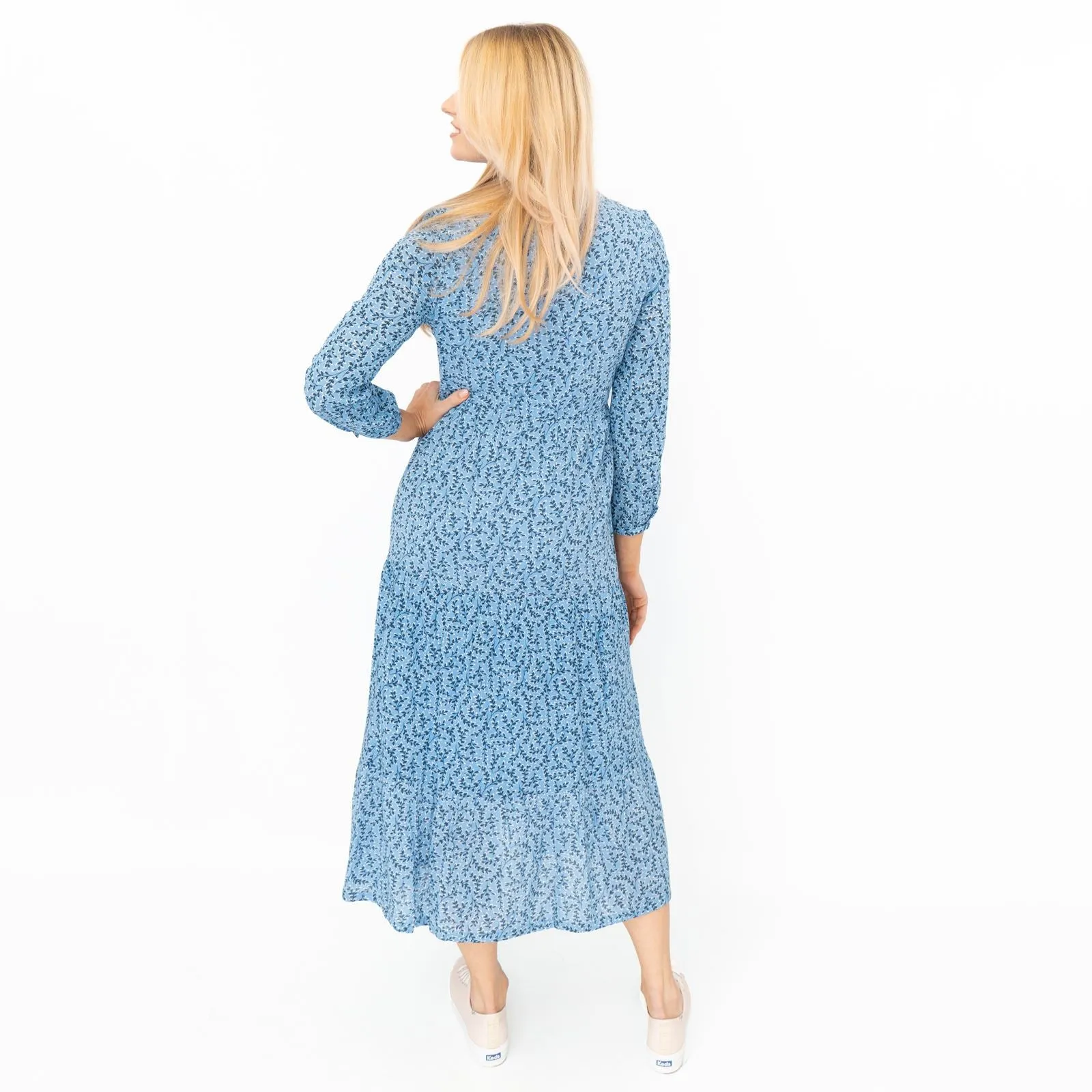 Seasalt Blue Leaves Charbon Midi Dress