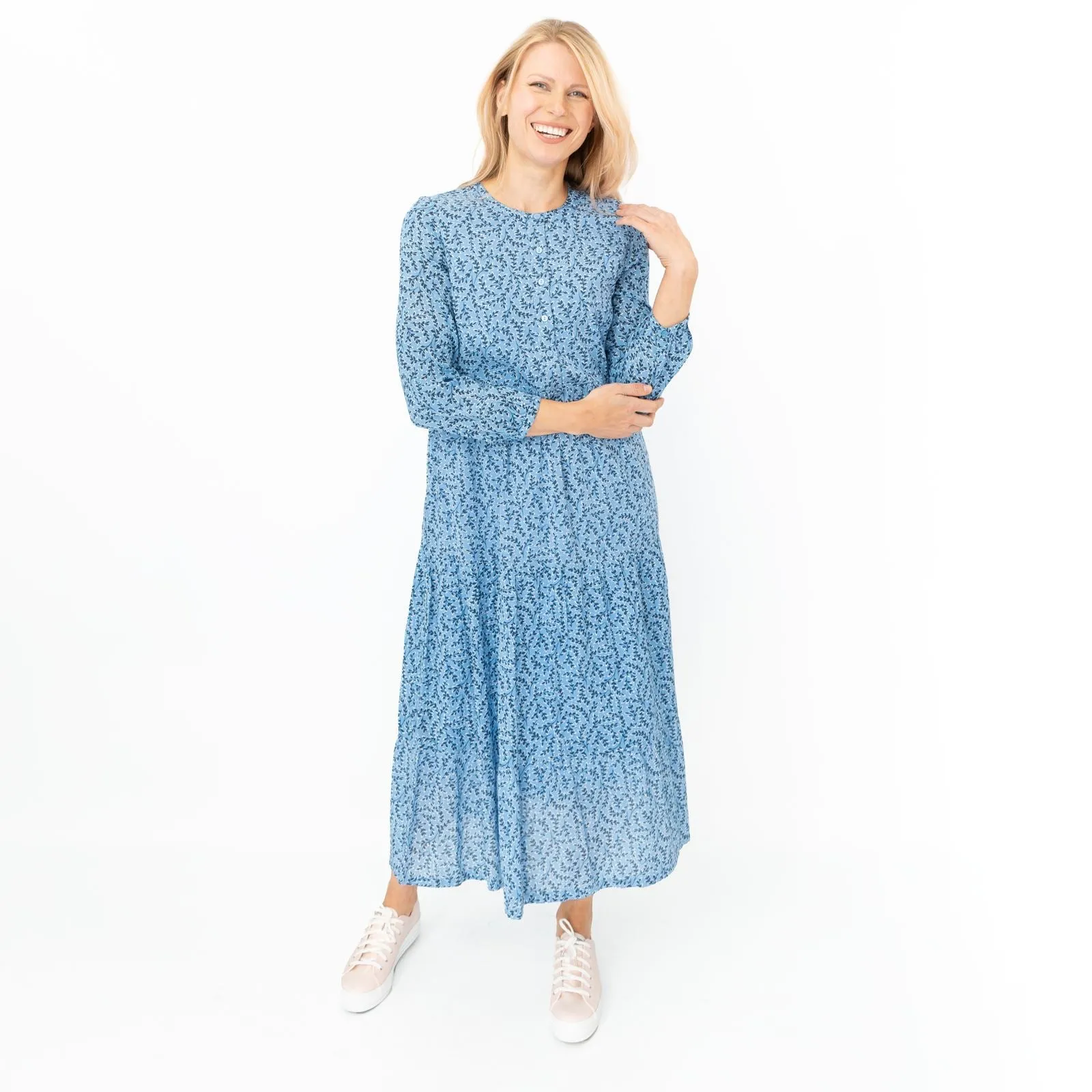 Seasalt Blue Leaves Charbon Midi Dress