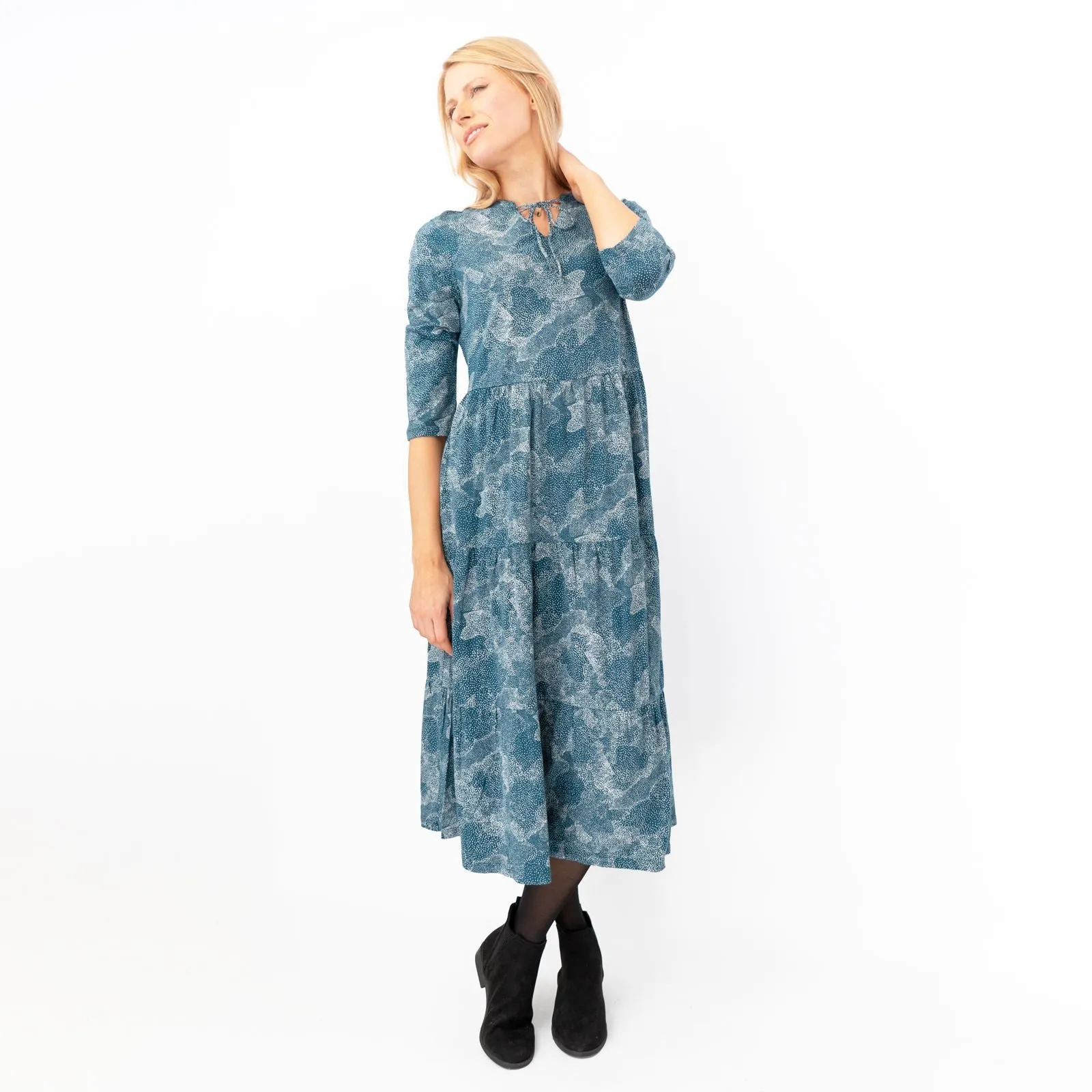 Seasalt Teal Green Sky View Midi Dress