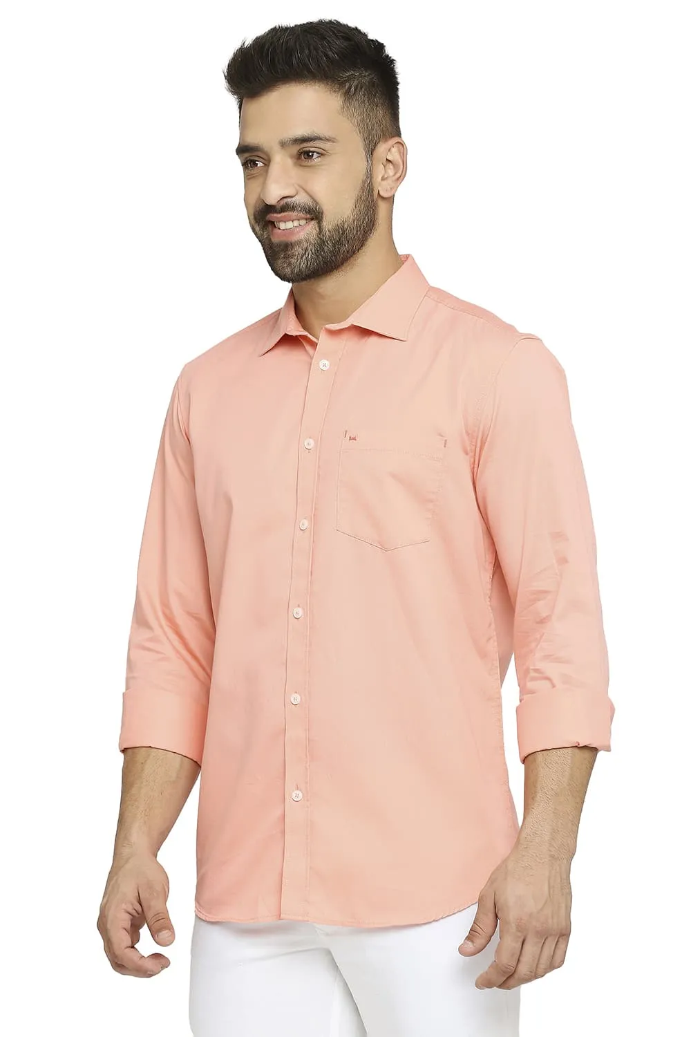 Slim Fit Cotton Polyester Cavalary Twill Shirt