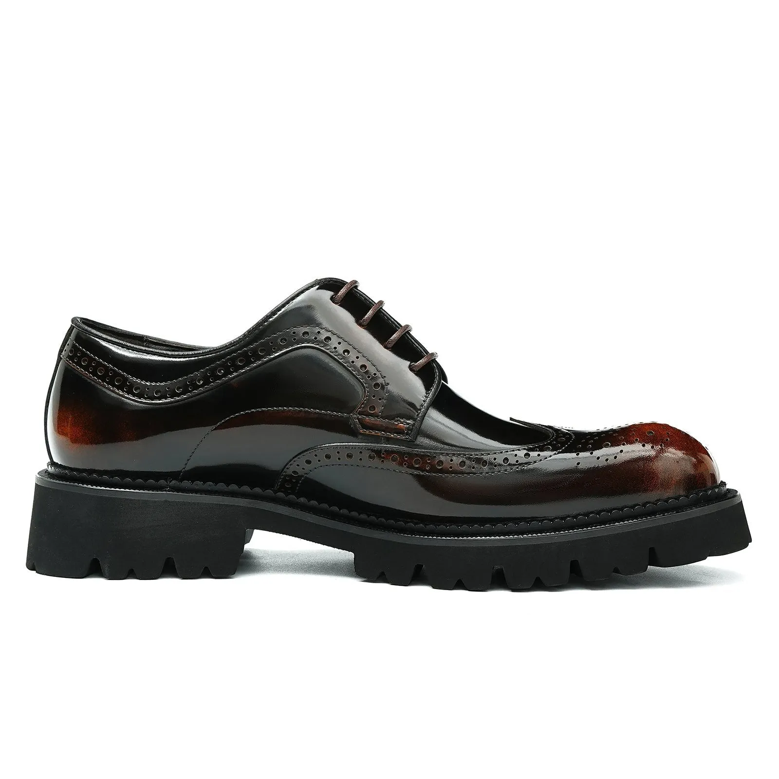 Thick sole brogue derby shoes