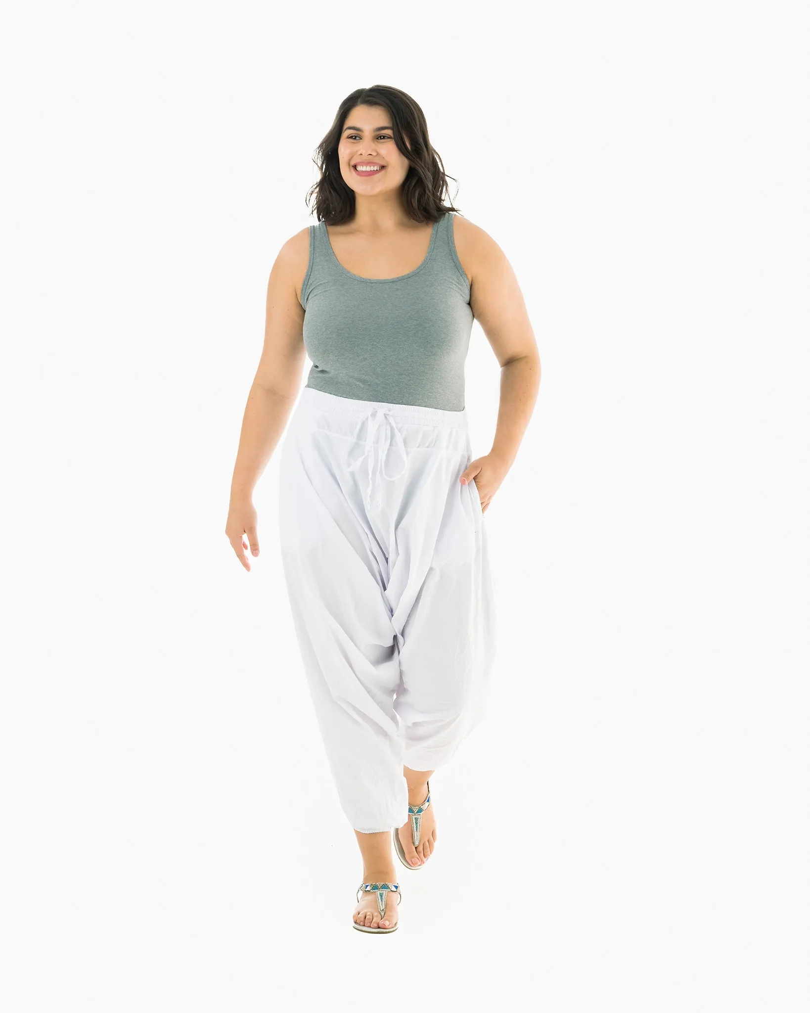 White Fall Savannah Harem Pants