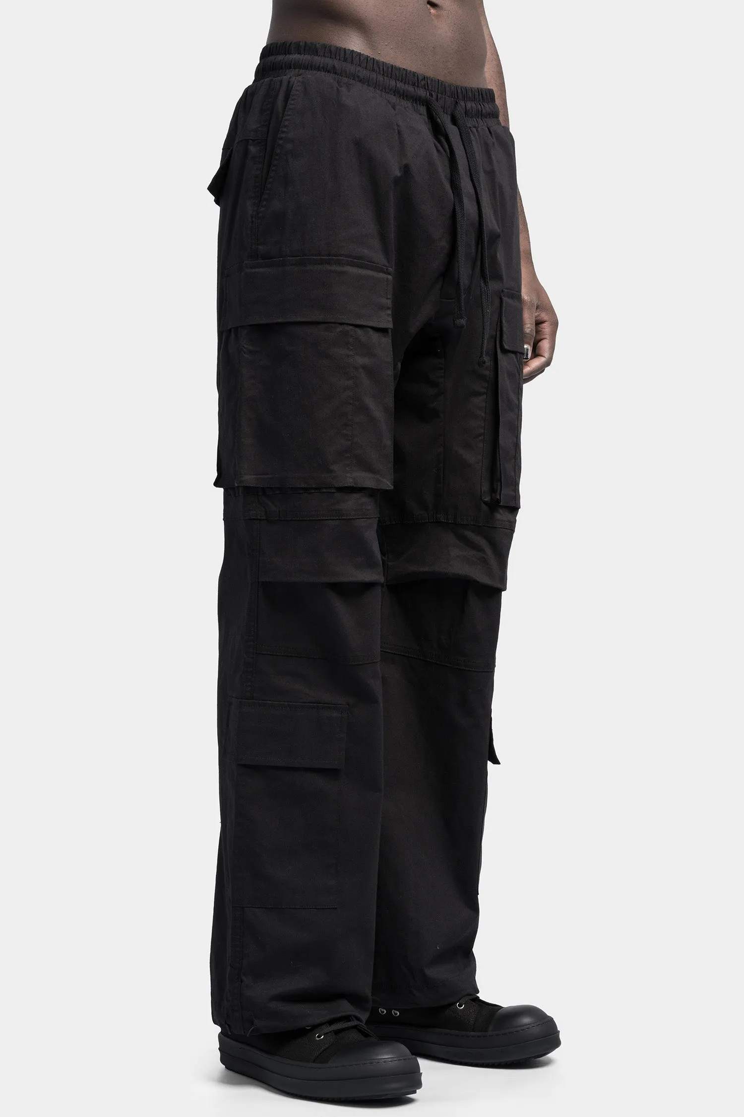 Wide cargo pants, Black