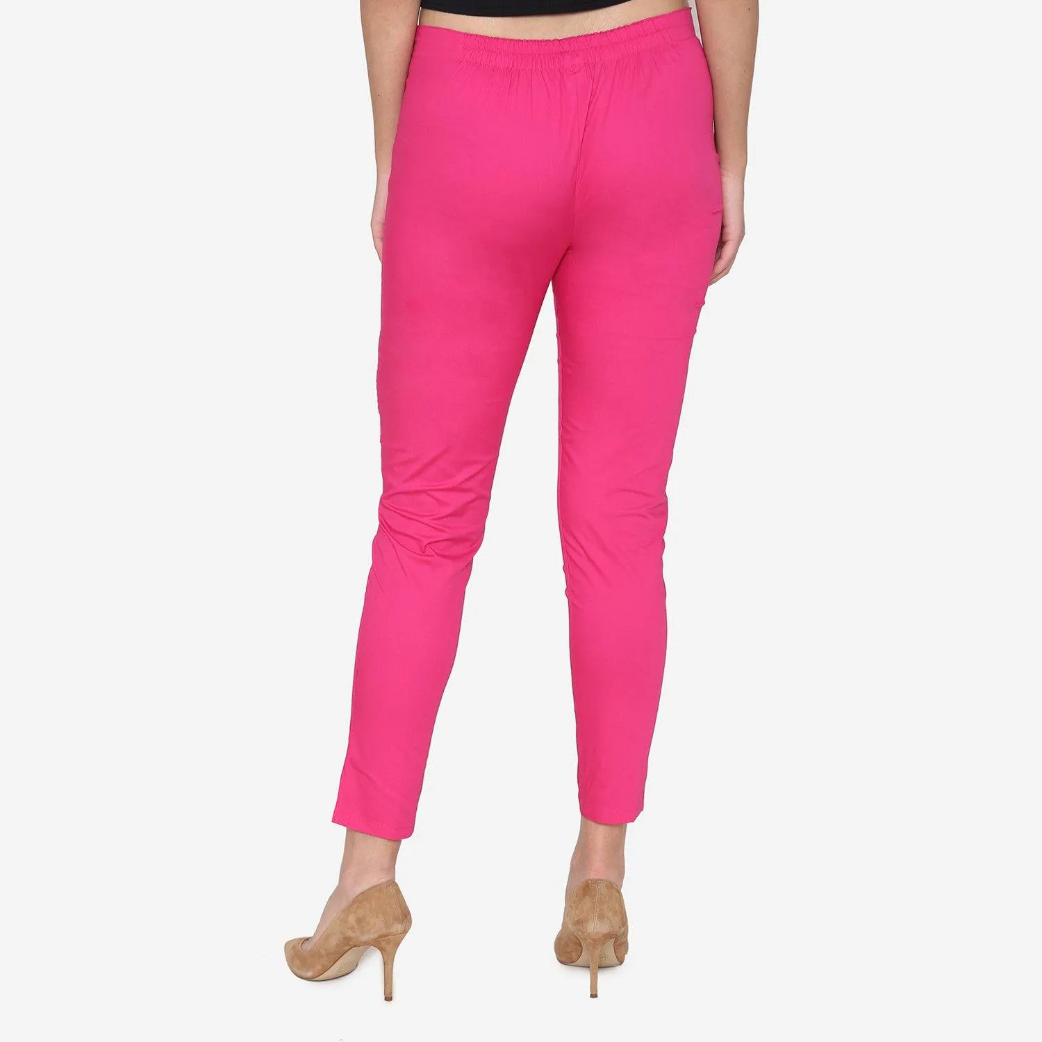 Women's Cotton Formal Trousers - Fuchsia